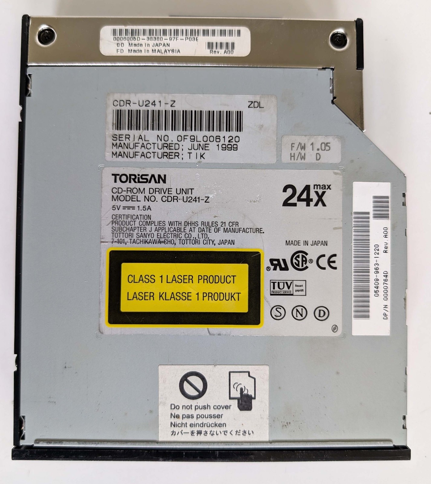Dell Inspiron 7000 PPI Laptop Service Tag V85Z2 P/N 9277P Rev. A01 For Parts
