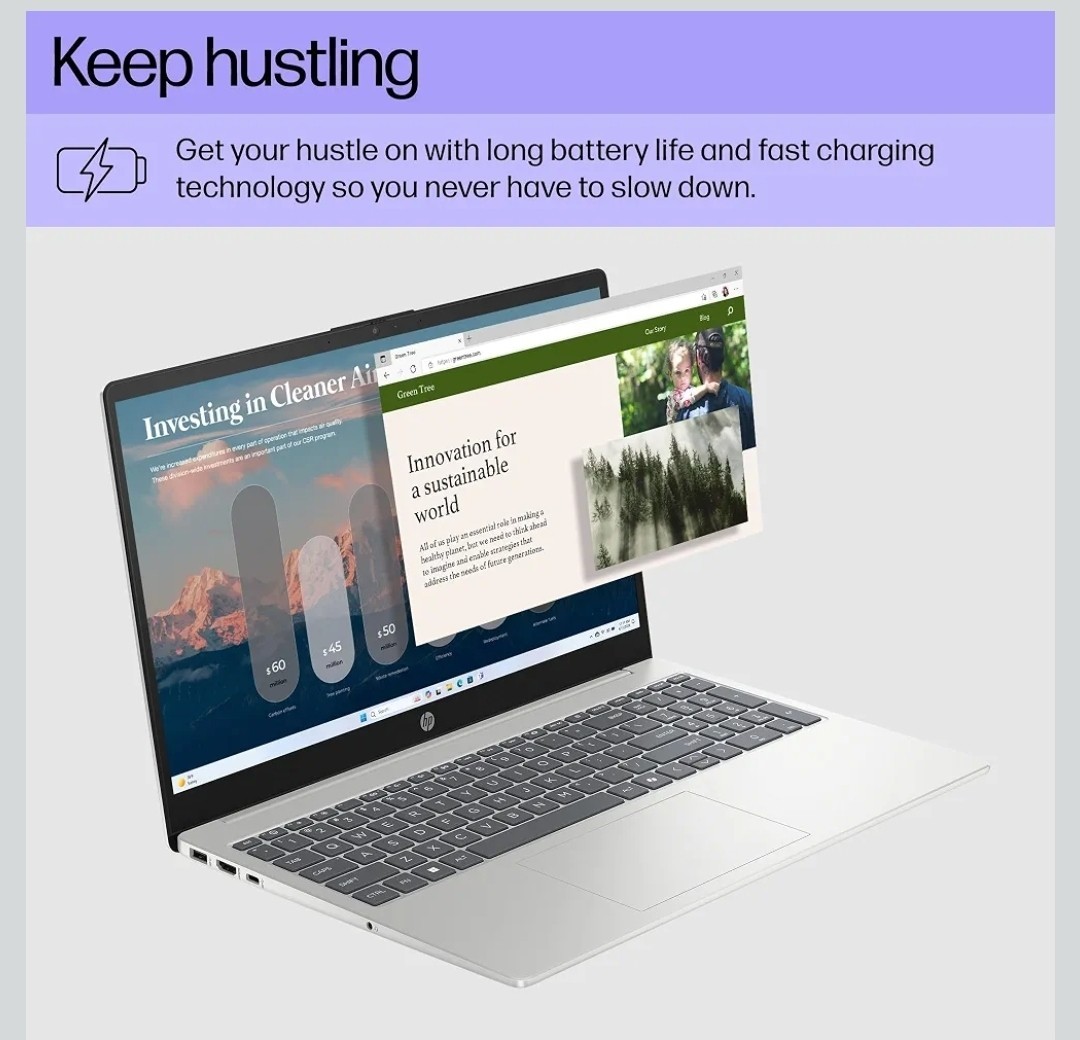 HP 15.6″ Touchscreen Laptop AMD Ryzen 5 8GB RAM 512GB SSD Windows 11- Silver