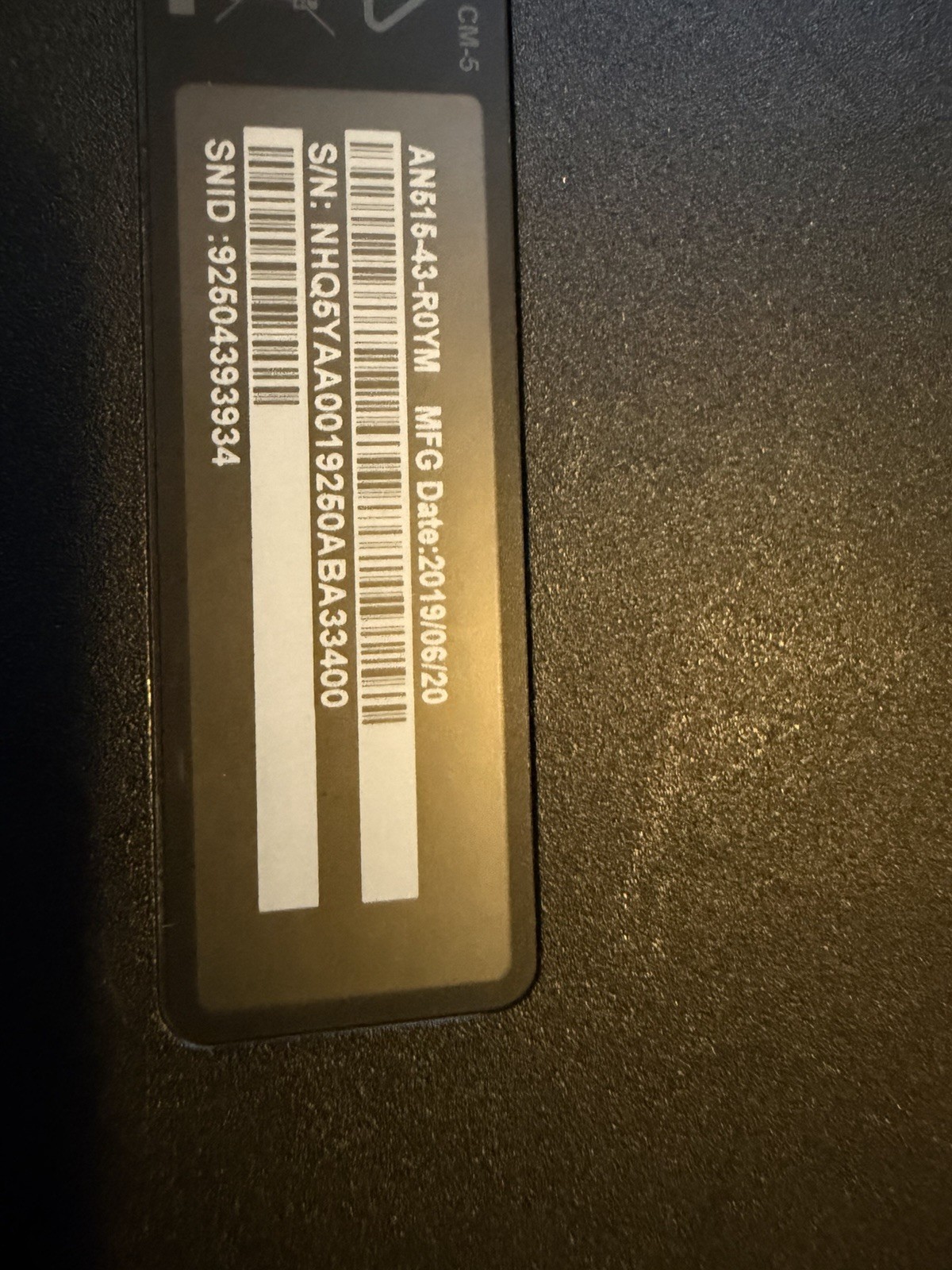 Nitro 5 Gaming Laptop – AN515-43-R0ZX For Parts As Is