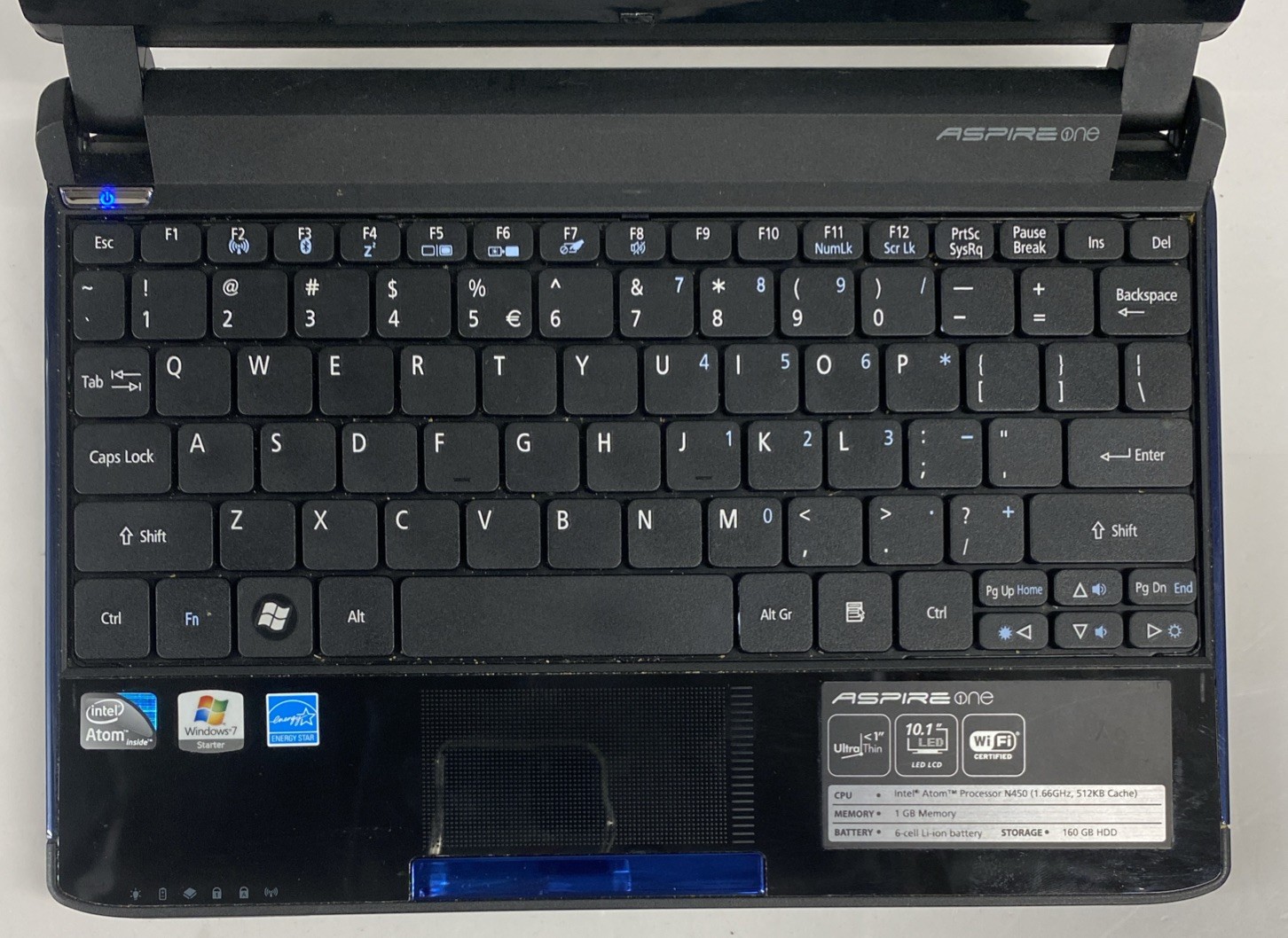 Acer Aspire One Netbook 10.1″ Intel Atom 1GB RAM 200GB HDD Windows 7 Starter