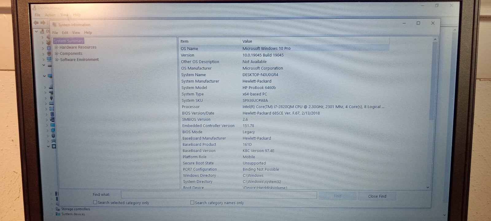 HP Probook 6460b, i7 2820qm 2.4 GHz, 16 GB RAM, 512 GB SSD, Win. 10 PRO, CHGR