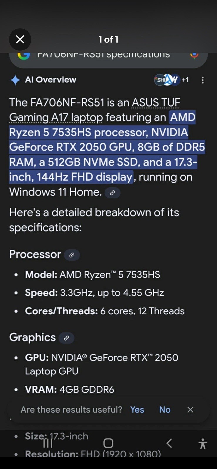 Asus Gaming Laptop Specifications In Posted In Photos..