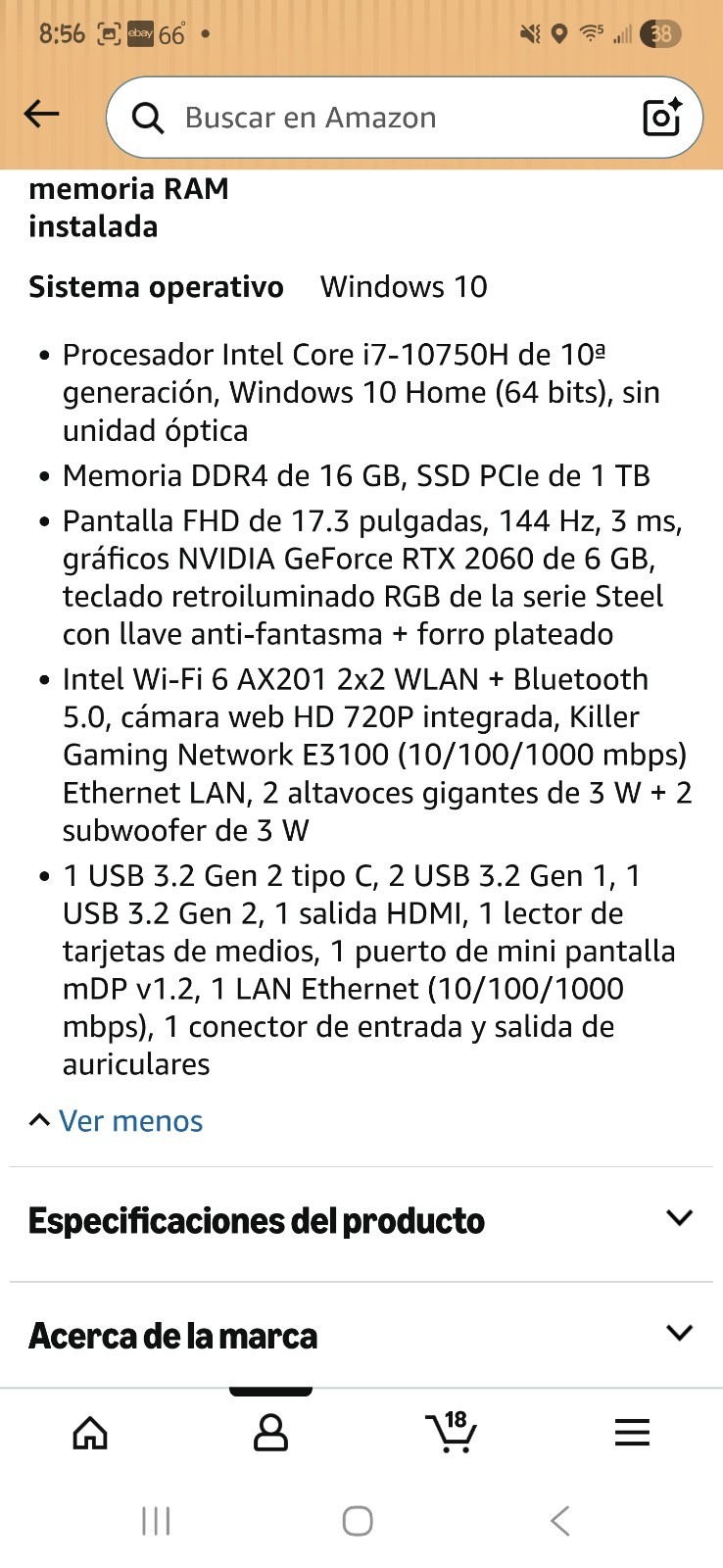 MSI GE75 Raider 17.3in Gaming Laptop i7-10750H 16GB 1TB SSD RTX 2060