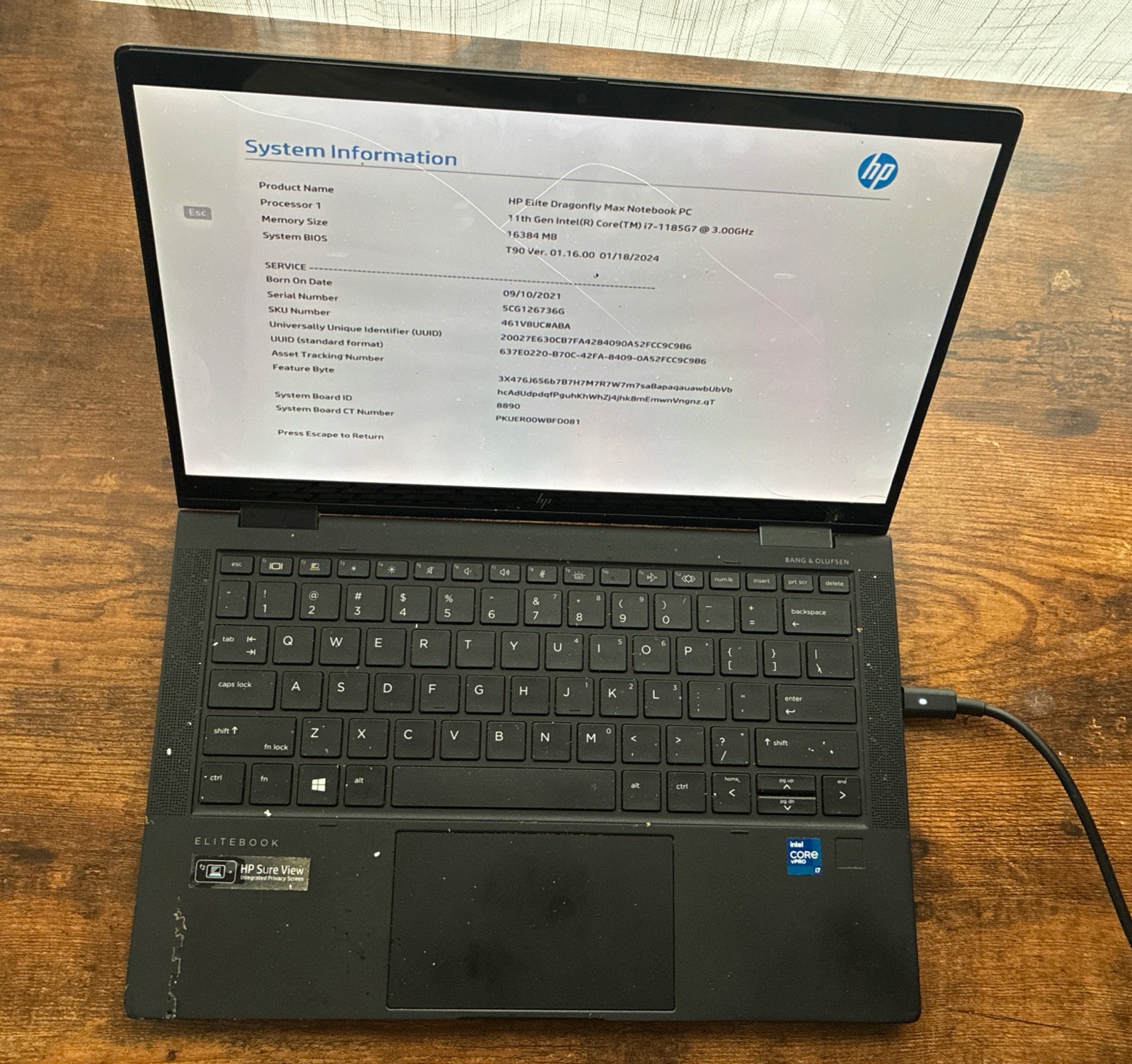 HP Elite Dragonfly Max 13.3″ Touch Core i7-1185G7 16GB RAM No SSD READ!