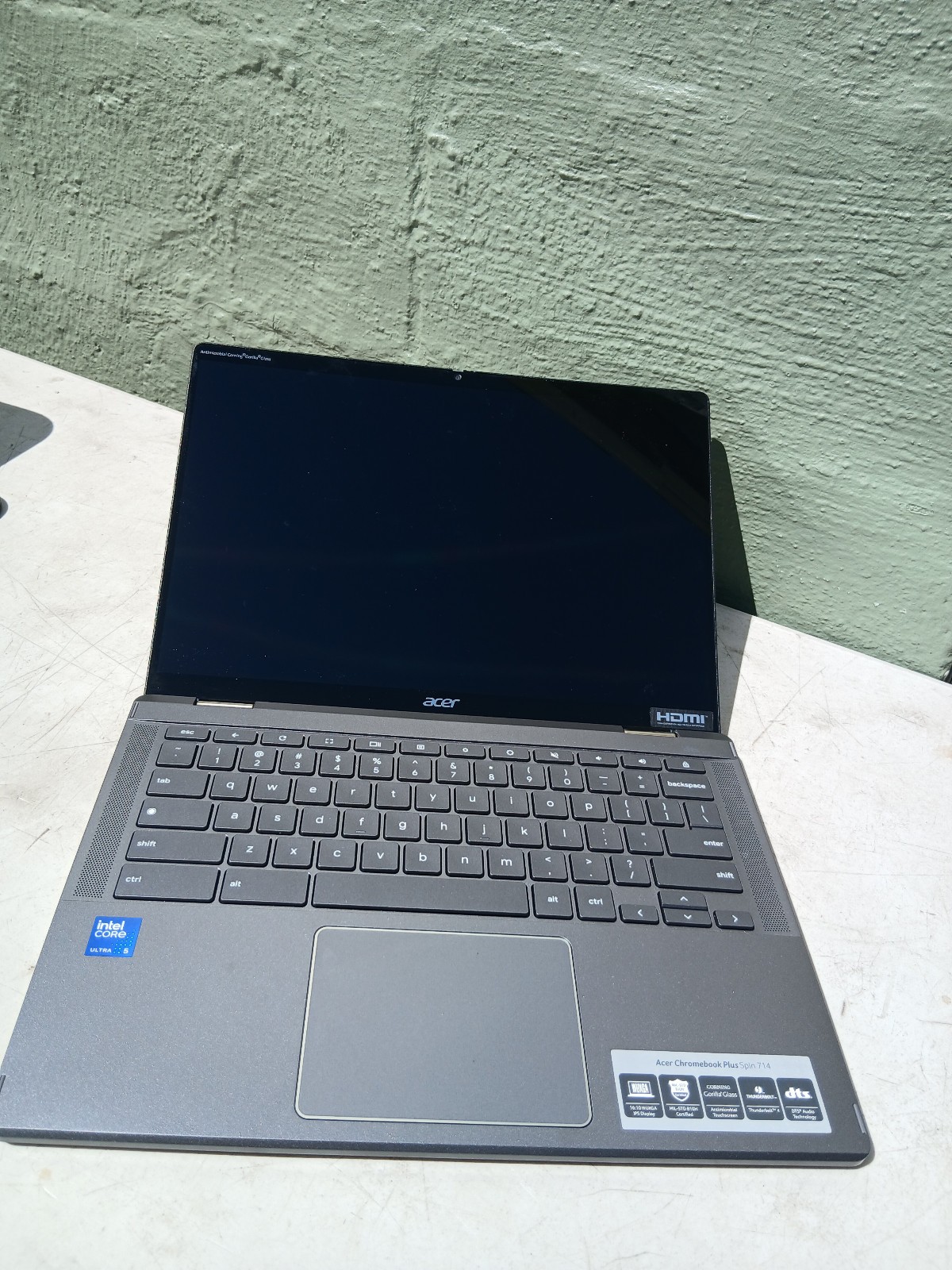 BROKEN ACER N24Q1 Laptop Spin 714 Chromebook Plus Intel Ultra 5