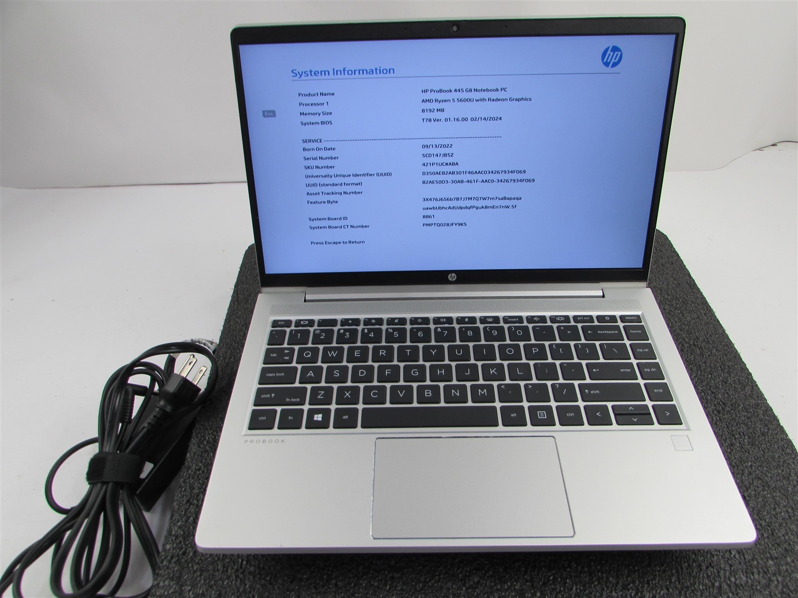 HP PROBOOK 445 (G8) FHD AMD RYZEN 5 5600U 512GB SSD 8GB RAM AMD GPU WIN 11 PRO