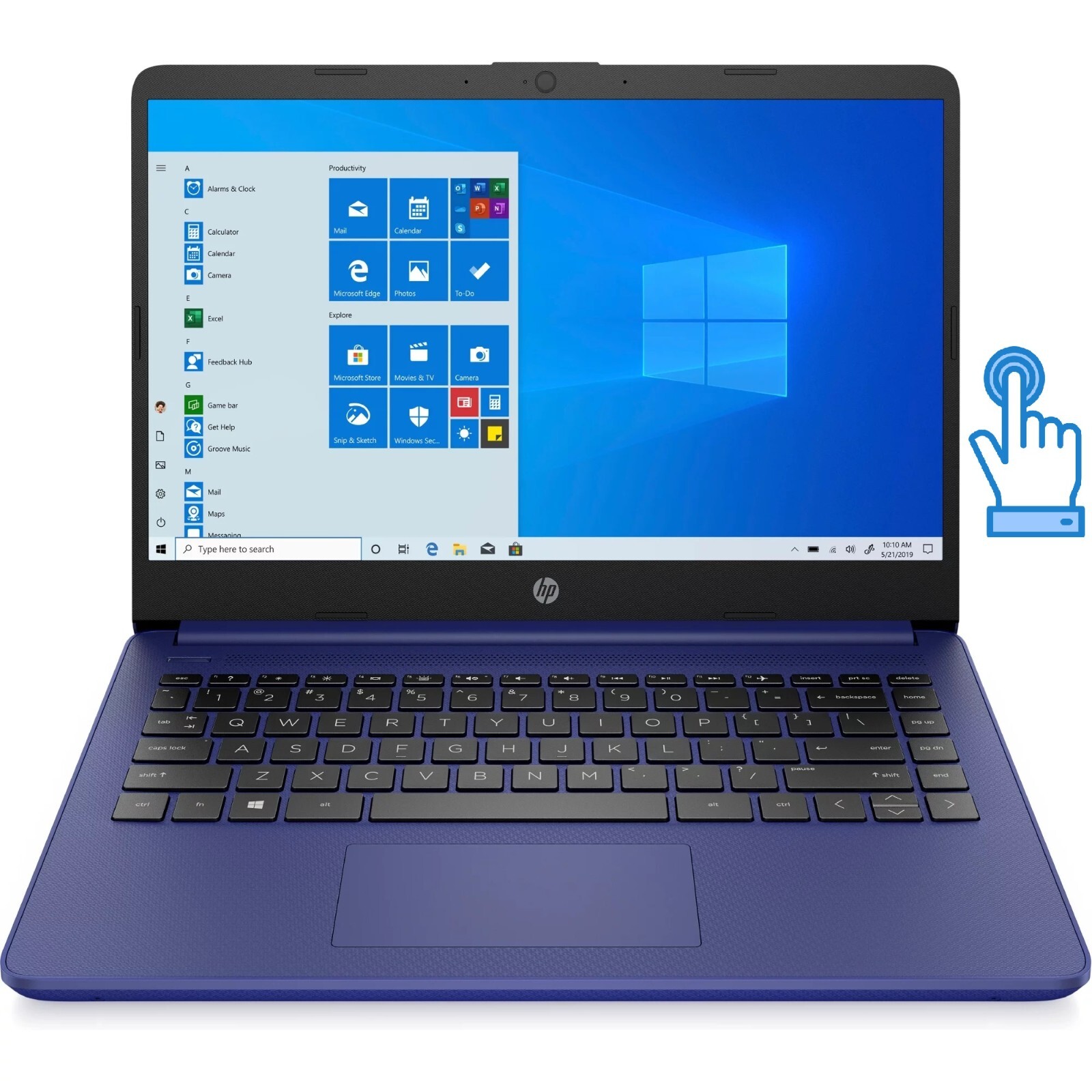 HP 14″ HD Touchscreen Laptop AMD 3020e 16GB 320GB Radeon Graphics Indigo Blue