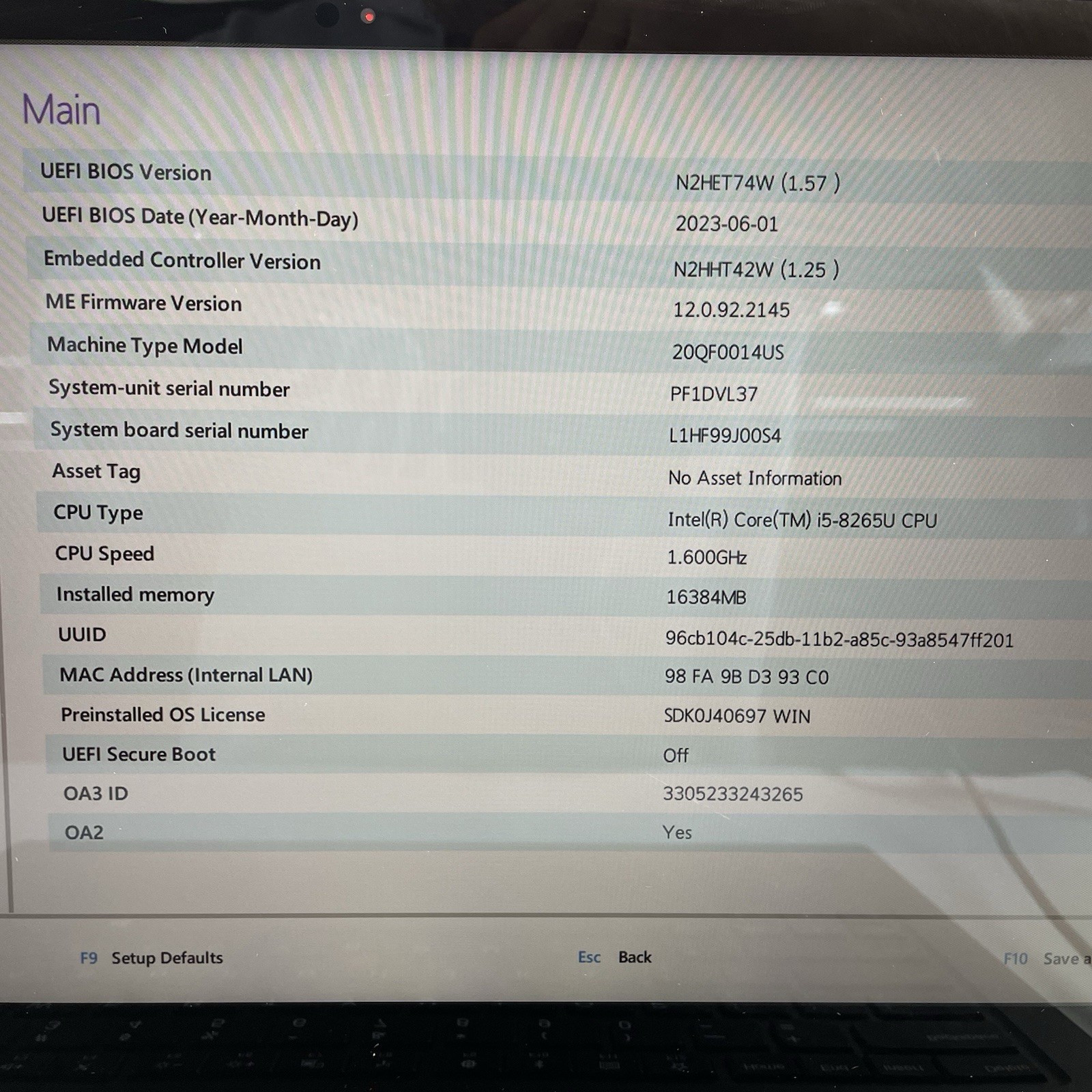 Lenovo ThinkPad X1 Yoga 4Gen 14″ i5-8265U 1.60 GHz 16 GB RAM No SSD/OS/AC