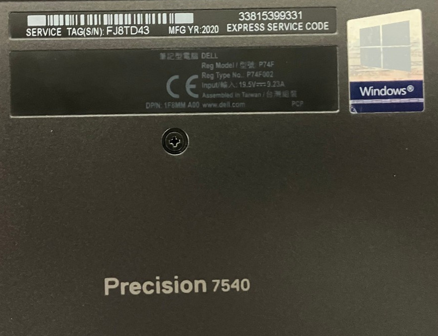 Dell Precision 7540 NVIDIA Q. RTX 3000 6GB 2.8GHz Intel Xeon E-2276M 64GB 1TB