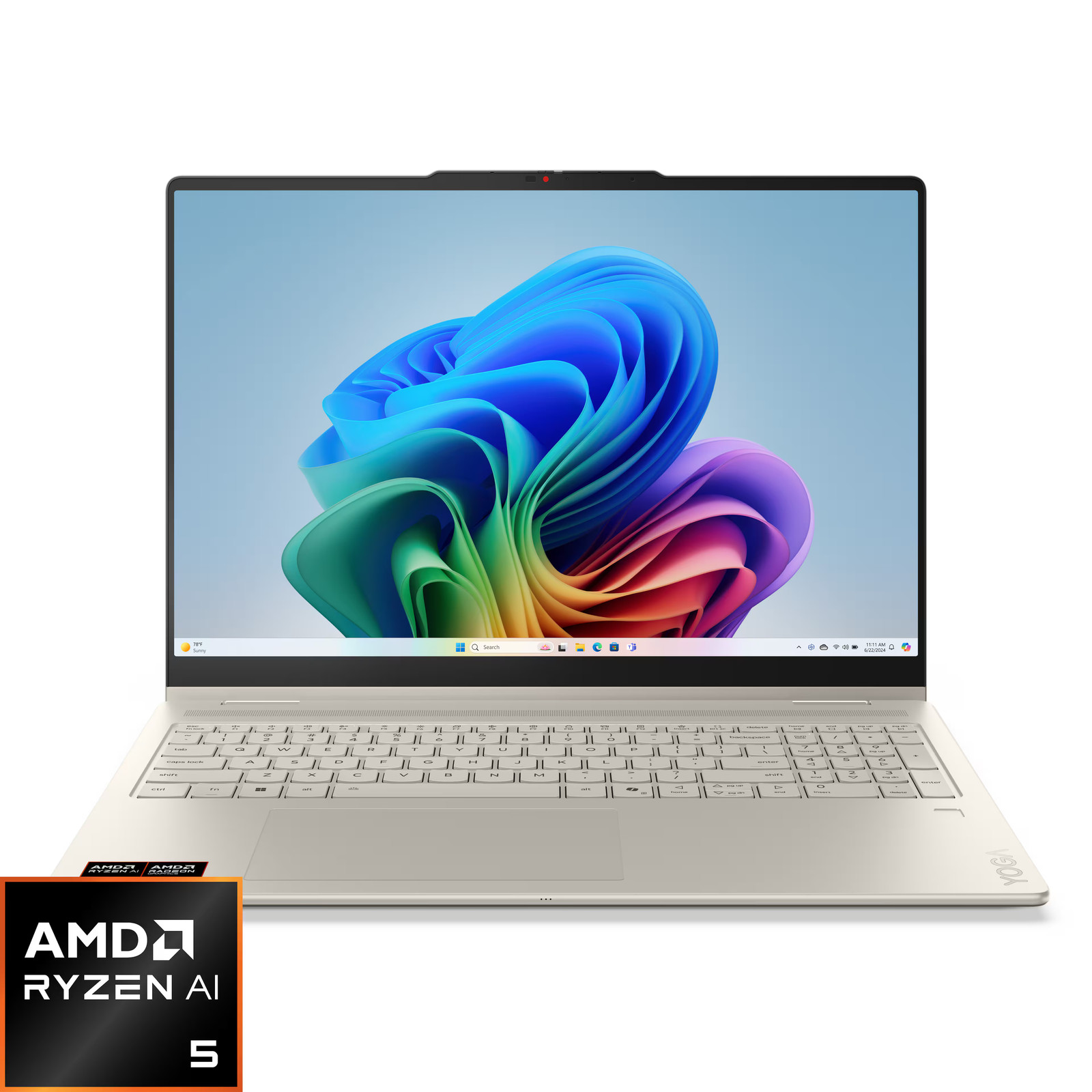 Lenovo – Yoga 7a 2-in-1 16″ 2K LCD Touchscreen Laptop – AMD Ryzen AI 5 430 20…