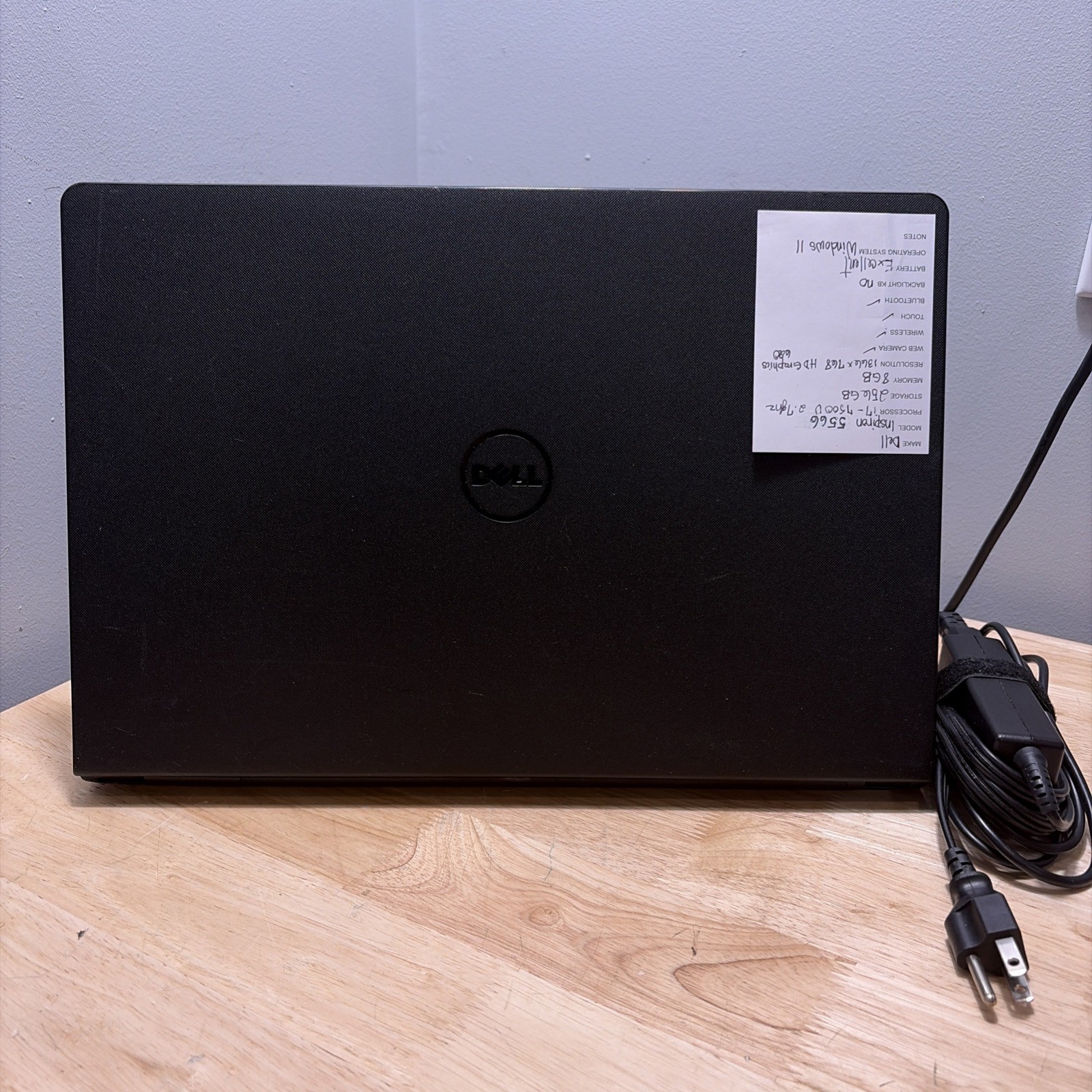 Dell Inspiron 5566 15.6” Core i7-7500u 2.7ghz 8gb 512GB SSD WCam Touch W11 Cord