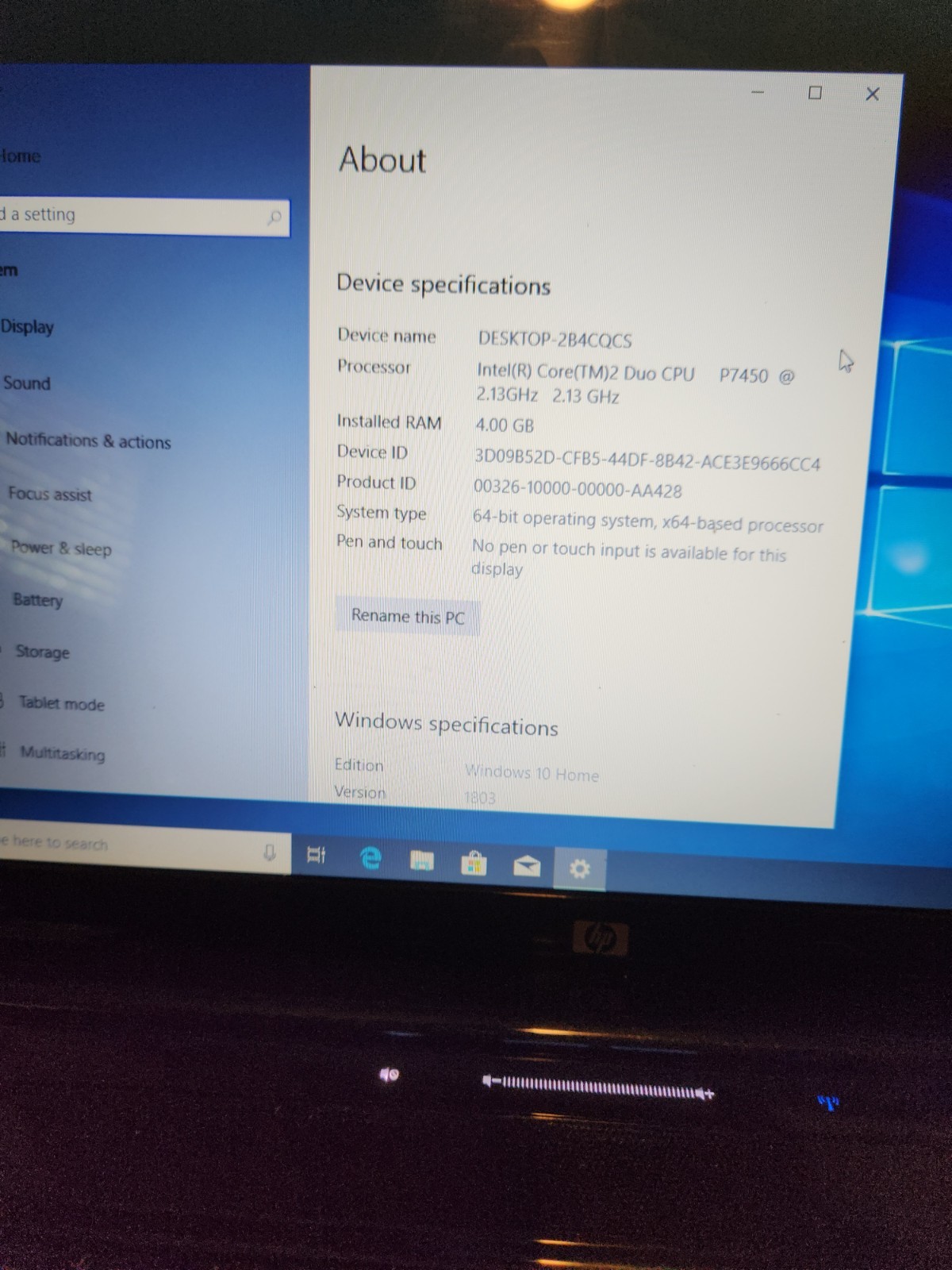 HP Pavilion Entertainment PC Laptop HP DV6-1300 300GB HD Windows 10