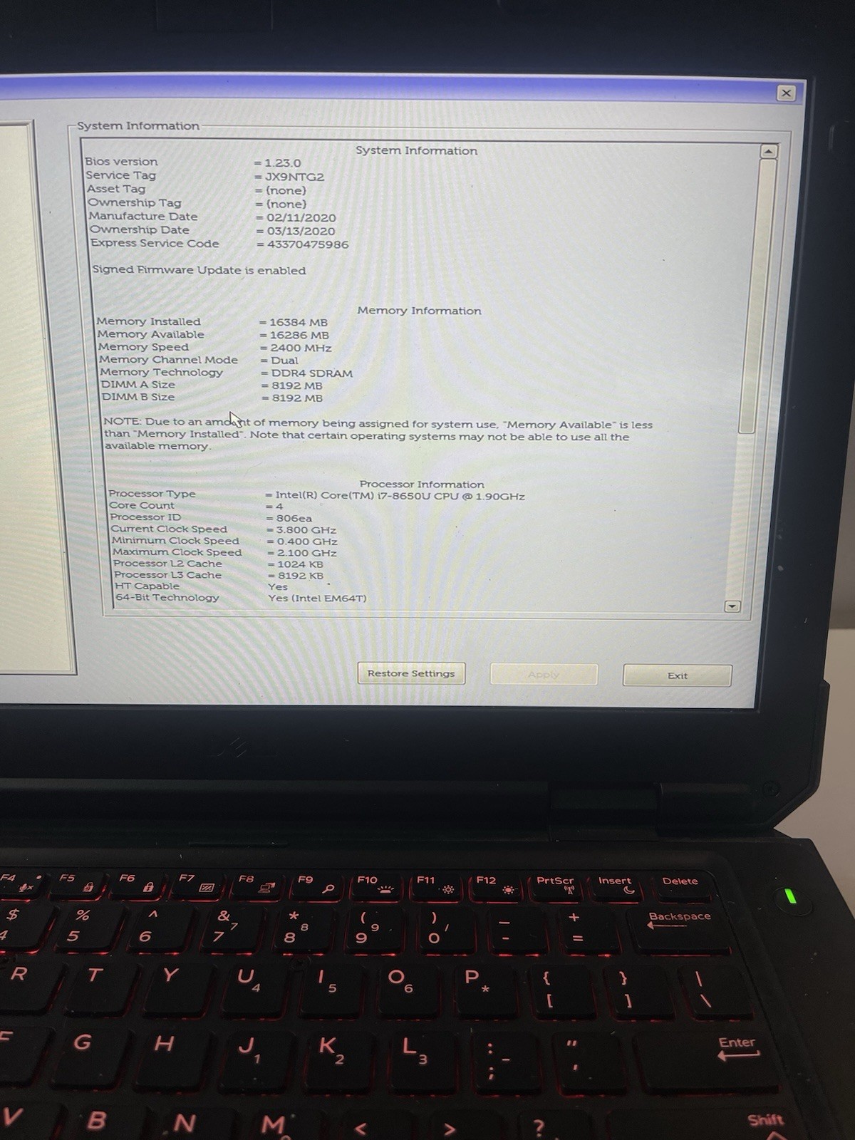 Dell Latitude 5420 Rugged Intel i7-8650U 16GB 256GB SSD W11 Pro GPS 2-Batteries