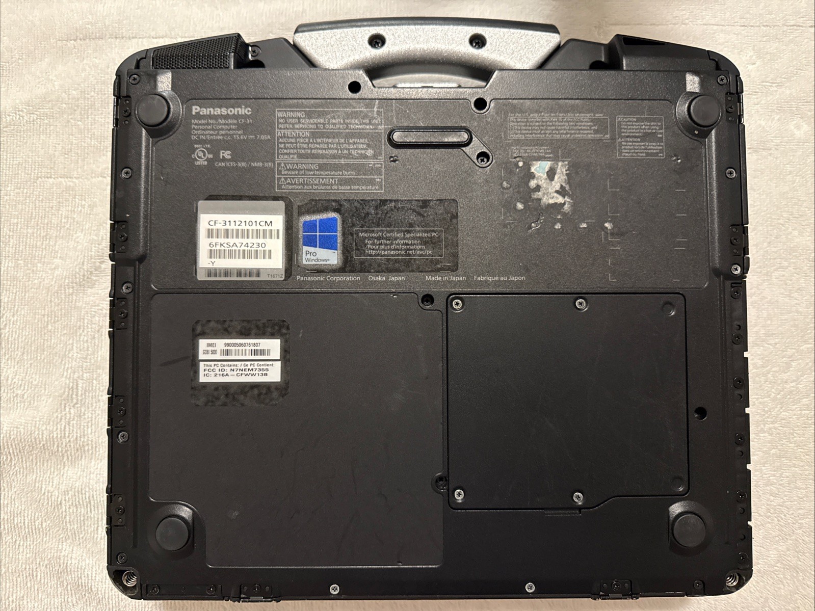 Panasonic Toughbook CF-31 MK5 i5-5300U 2.30GHz 8GB/256GHDD/DVD/No AC Charger