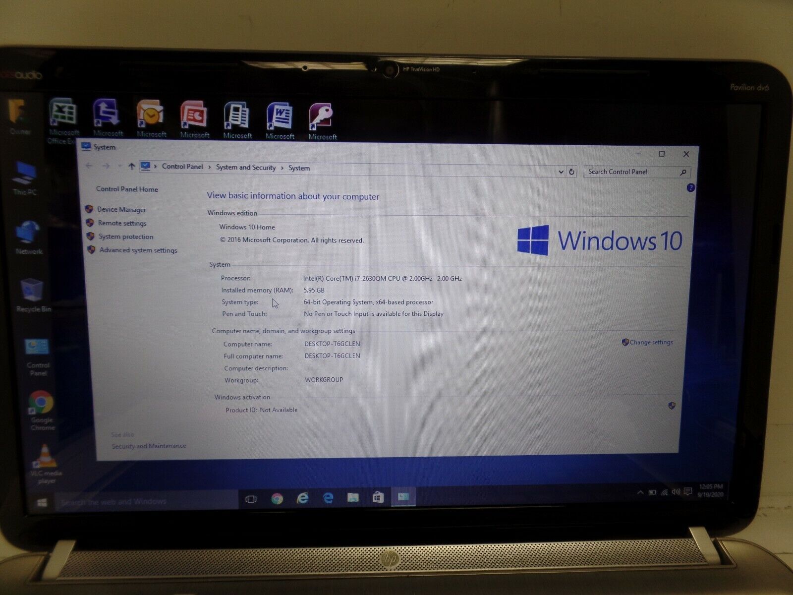 Brushed Aluminum 15.6″ HP Pavilion DV6-6177ee 2GHz i7-2630 6GB 750GB Arabic KYBD