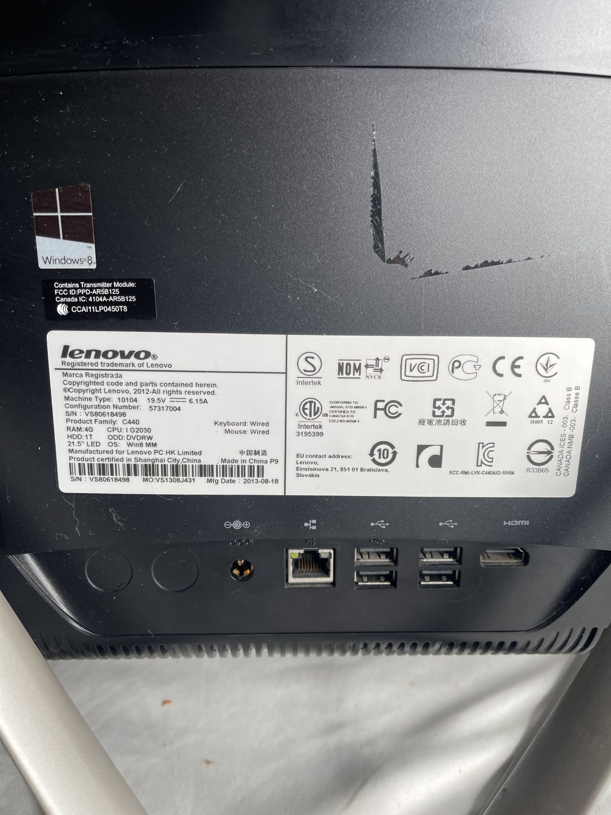 *Needs Reset* Lenovo C440 57315616 Multi-Touch 21.5″ – PC, Keyboard, Mouse an