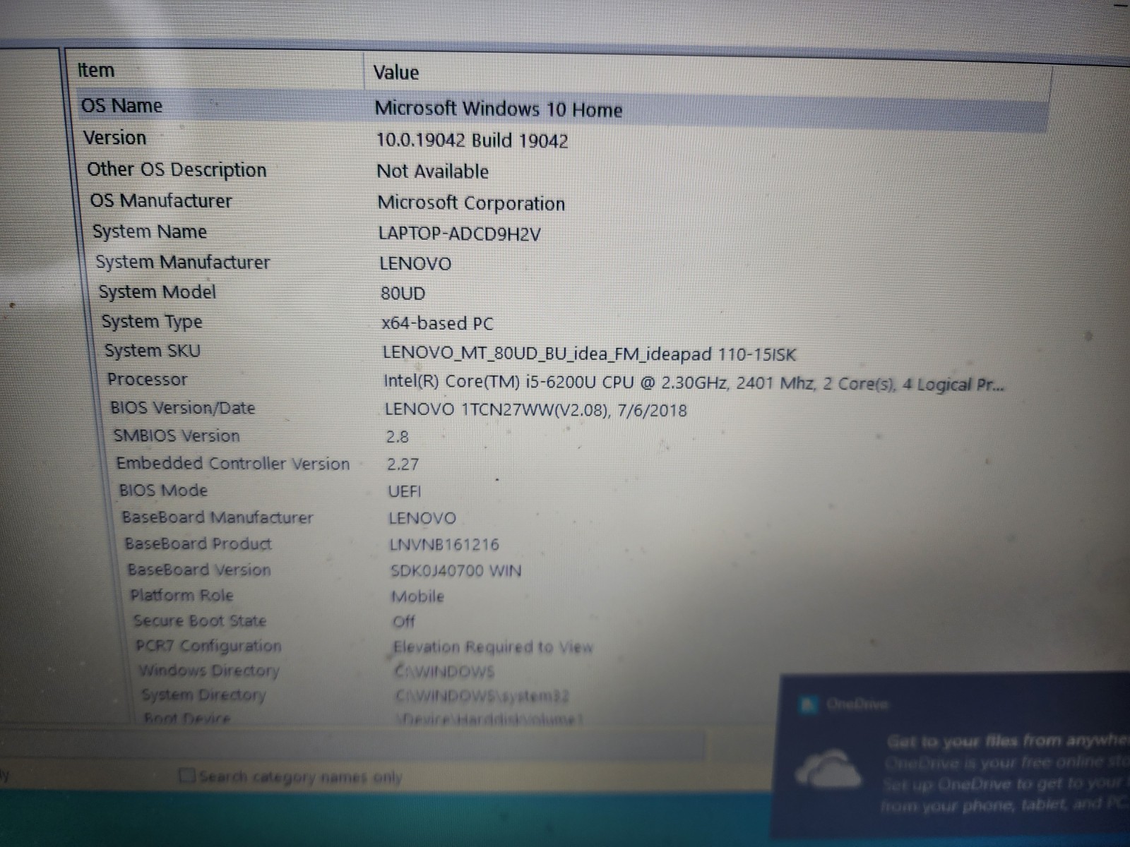 Lenovo IdeaPad 110‑15ISK 15.6″ HD i5-6200U 8GB RAM 1 TB HDD Win10 Home