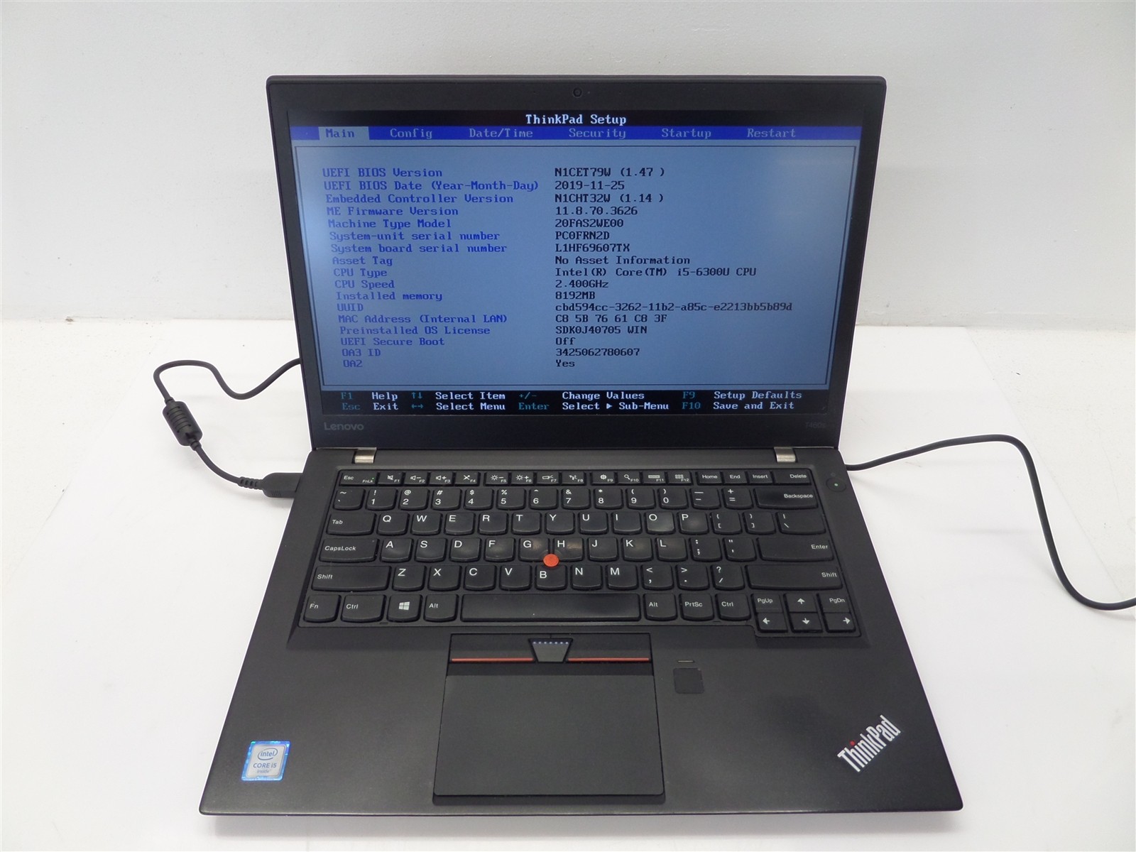 Lenovo ThinkPad T460s 14″ Laptop Core i5-6300U 2.4GHz CPU 8GB RAM – No HDD/OS