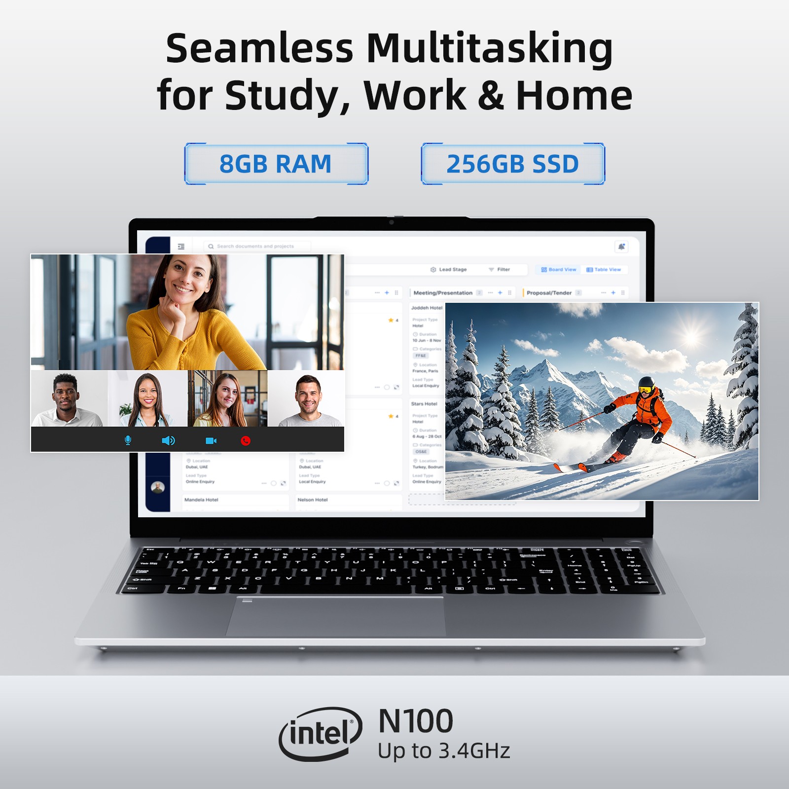 NIMO 15.6 IPS-FHD-Laptop Intel Pentium 4 Cores N100 8GB RAM 256GB SSD Backlit KB