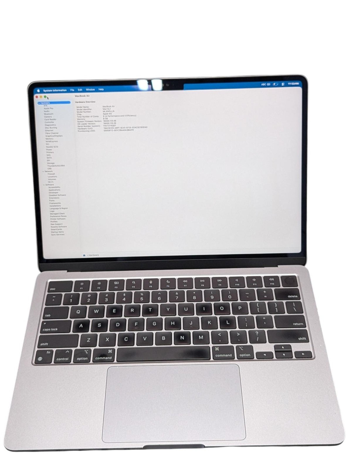 APPLE MACBOOK AIR A2681 2022 M2 8GB RAM 256GB SSD – Grade D