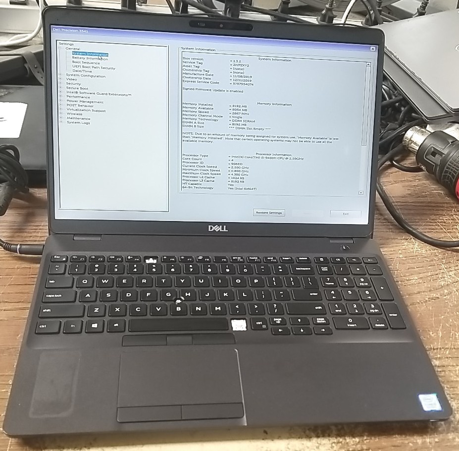 Dell Precision 3541 Laptop 15.6″ – Intel Core i5-9400H – 8 GB Ram- No SSD Read⬇️