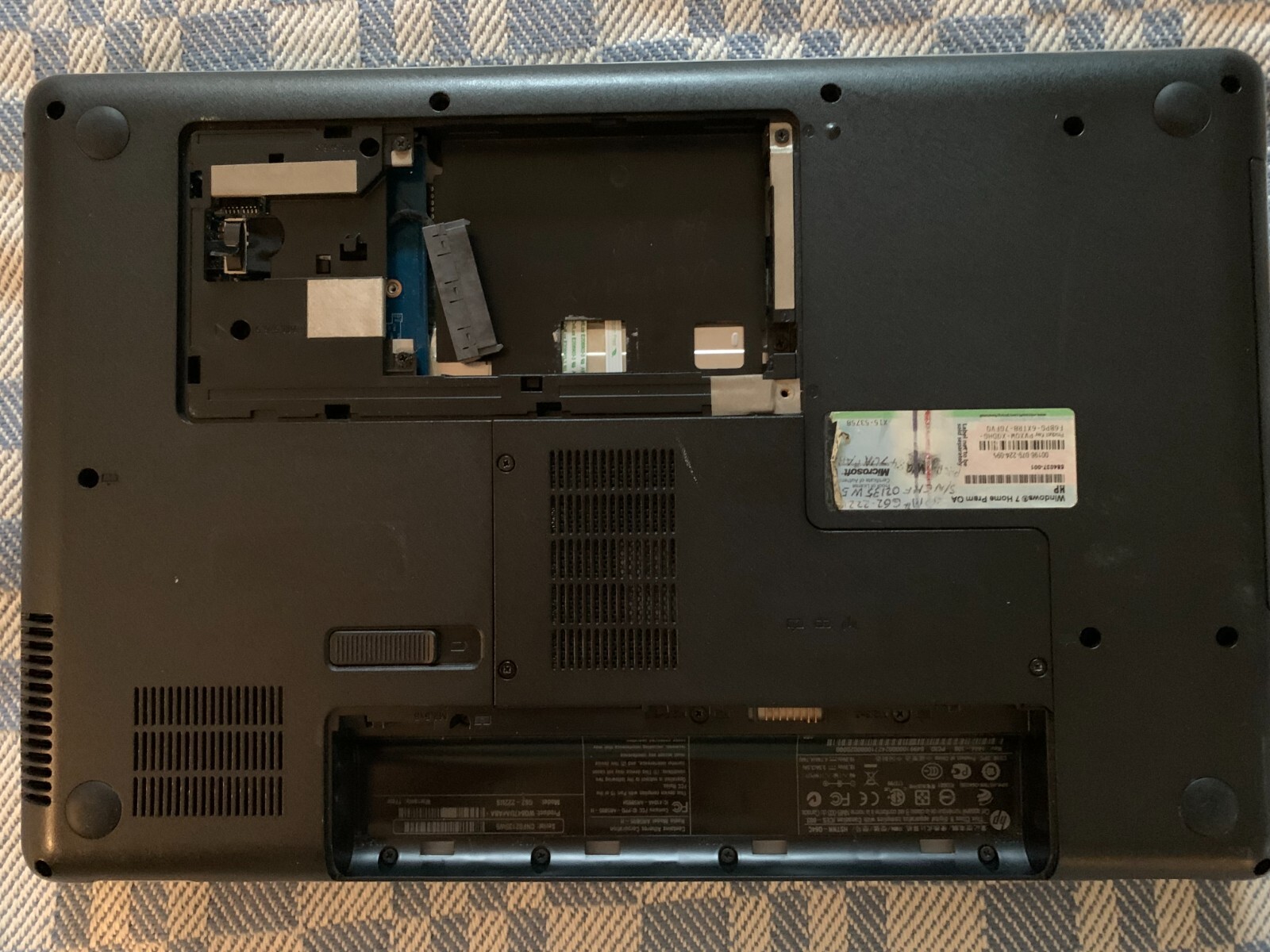 HP G62-222US NO RAM, HDD, CHARGER, or BATTERY GOOD SCREEN, BAD MOTHERBD.