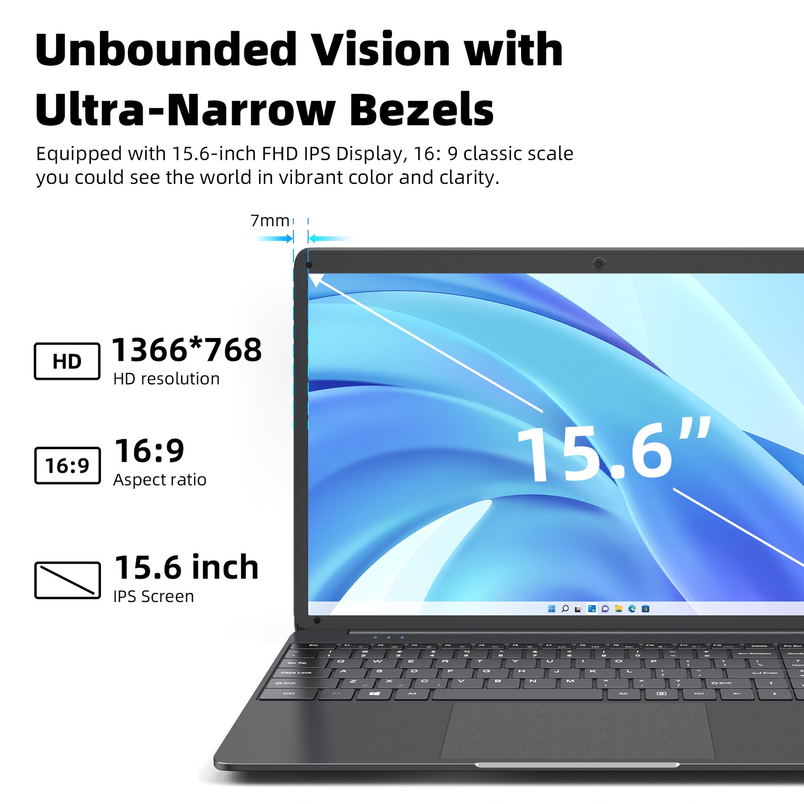 SGIN NEW Portable Laptop 15.6″ Intel Celeron 4GB RAM 128GB SSD Windows 11