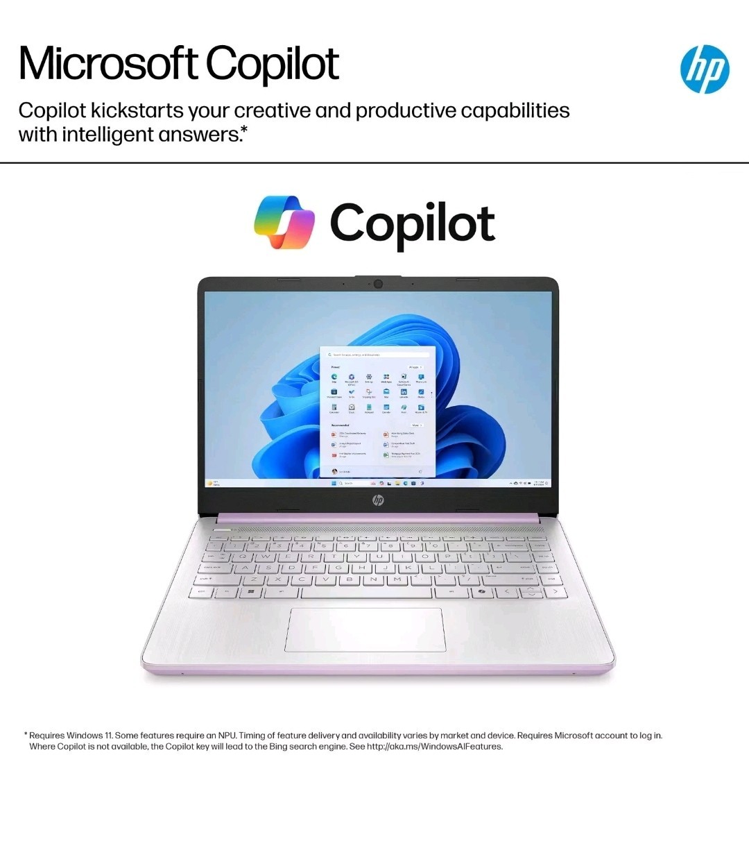 HP 14″ Laptop Intel Processor 4-Cores N150 8GB Memory 128GB UFS Win11