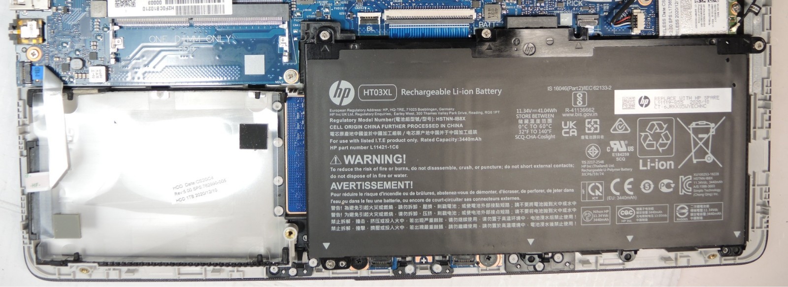 HP Laptop 14-dk1025wm (DEAD, NO POWER, LIQUID DAMAGE, PARTS ONLY, NON-FUCTIONAL)