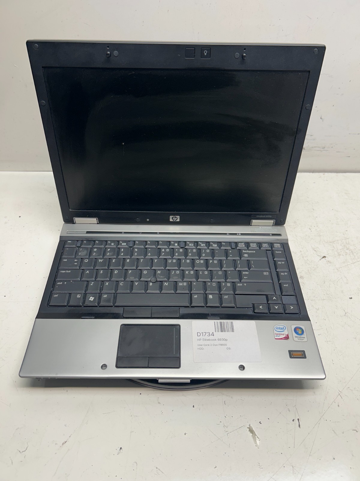 HP Elitebook 6930p Intel Core 2 Duo P8600 2.4 GHz NO HDD