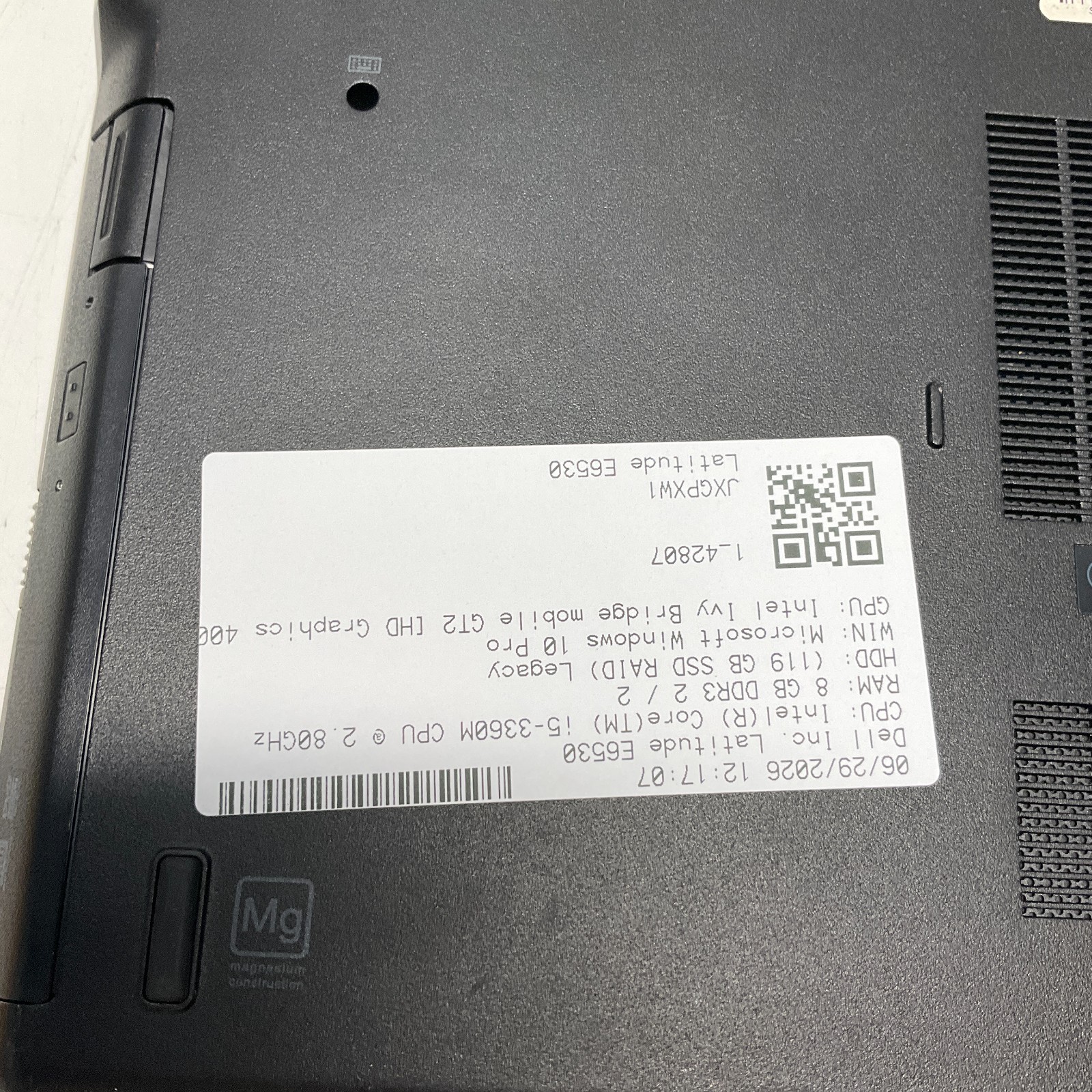 Dell Latitude E6530 Intel Core i5-3360M 2.80GHz 8GB 128GB SSD Win 10 Pro NO BATT