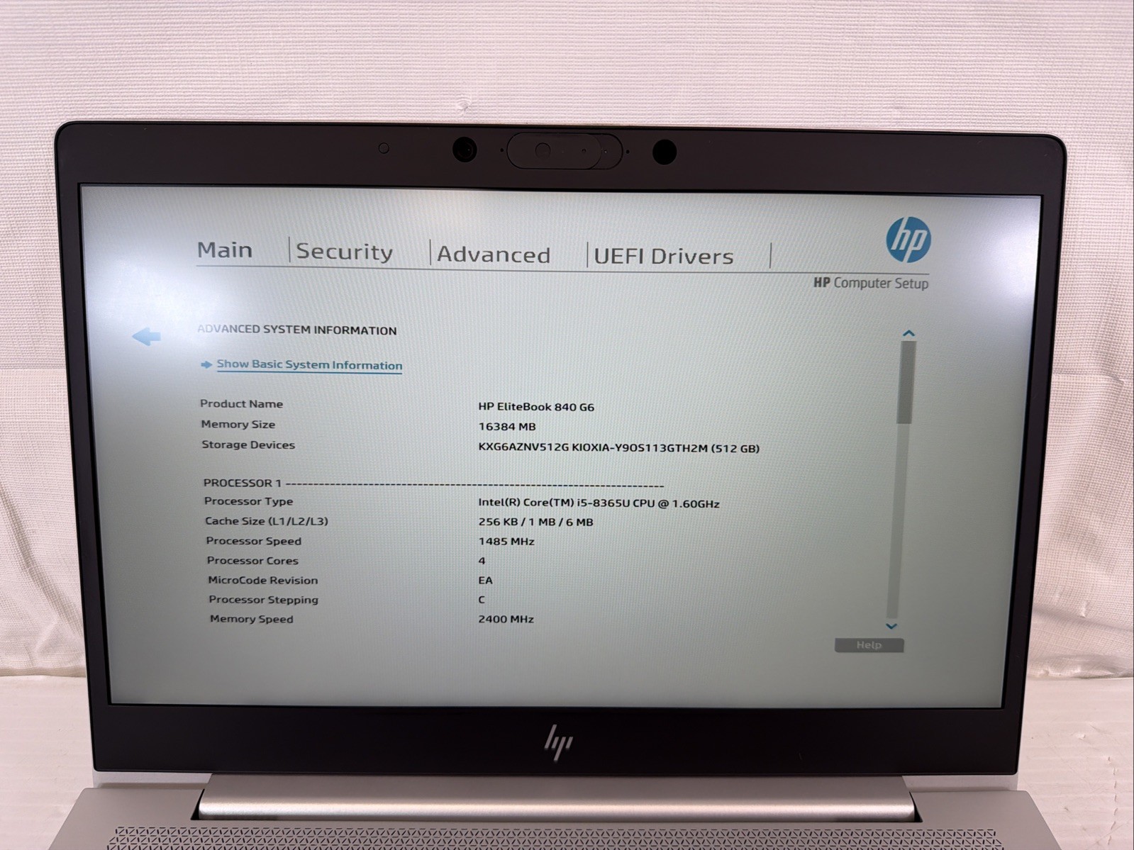 HP EliteBook 840 G6 14” Core i5-8365U 1.60GHz 16GB 512GB NVMe Win 11 Pro
