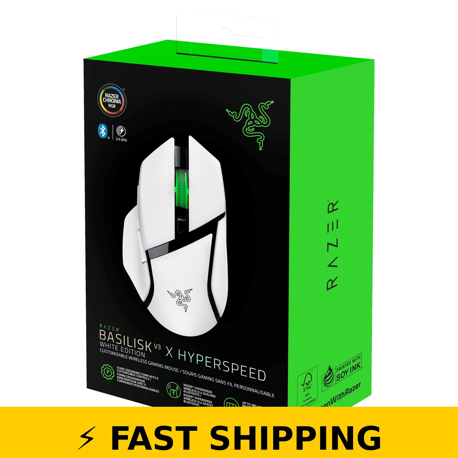 Razer Basilisk V3 X Hyperspeed Wireless Gaming Mouse – White
