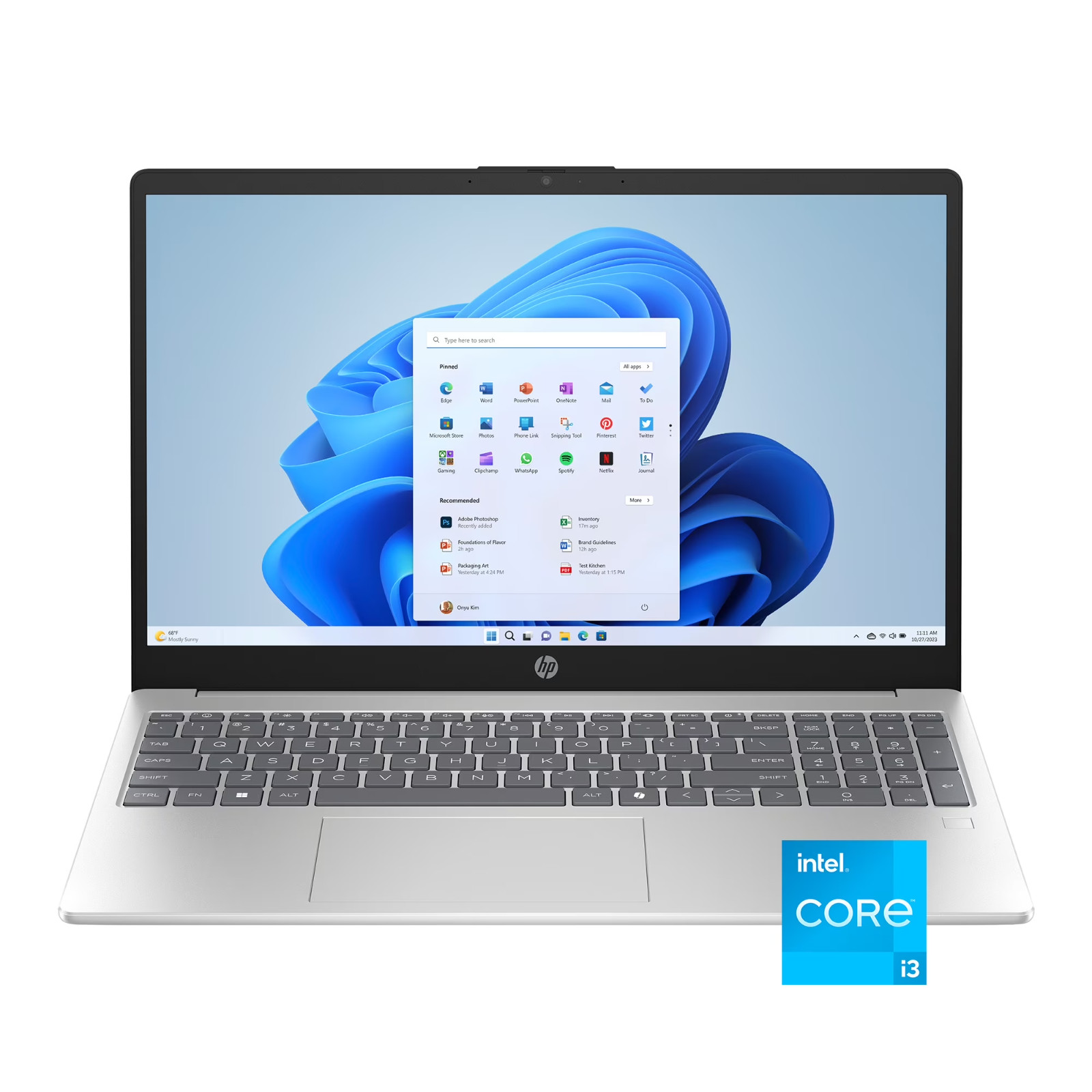 HP 15.6 inch FHD IPS Windows Laptop Intel Core i3-N305 8GB RAM 256GB Silver