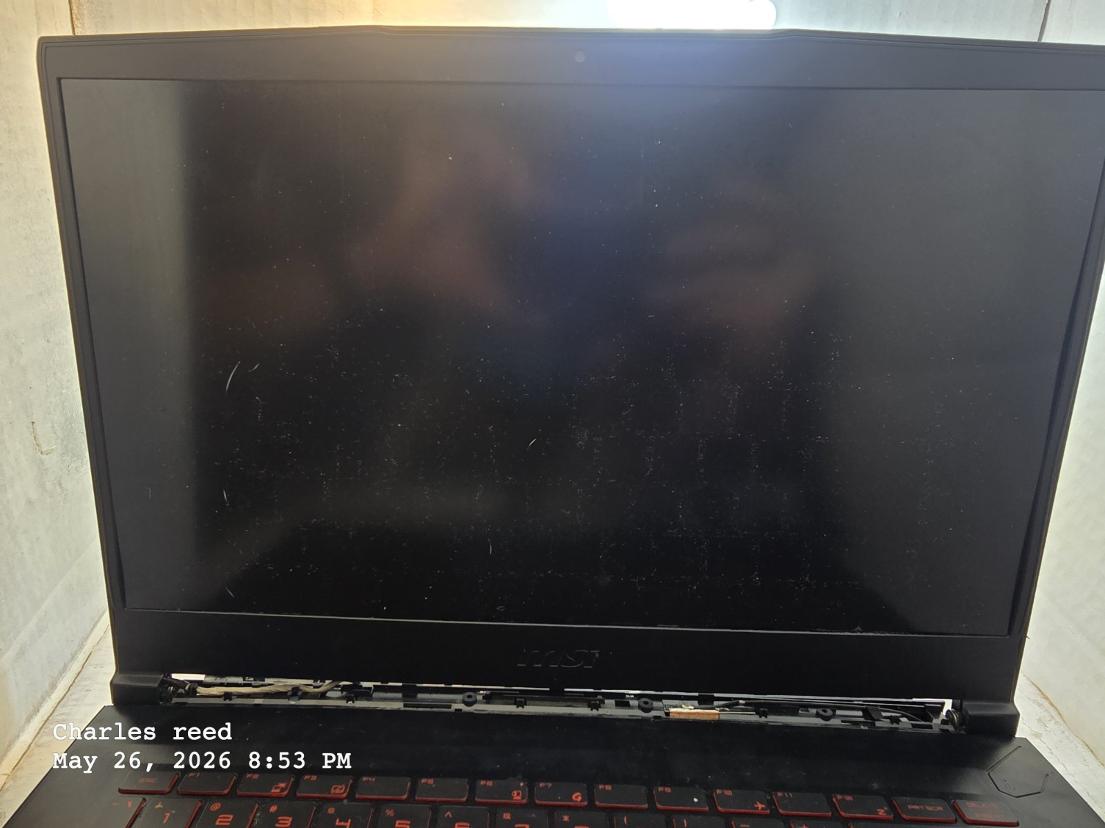 Broken MSI Thin GF65 10SDR-459US 15.6″