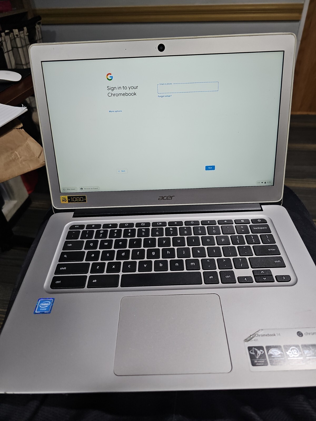 HP Chromebook 14 G5 14″ Intel 2.40 GHz 4GB RAM 32GB eMMC Bluetooth WIFI Webcam