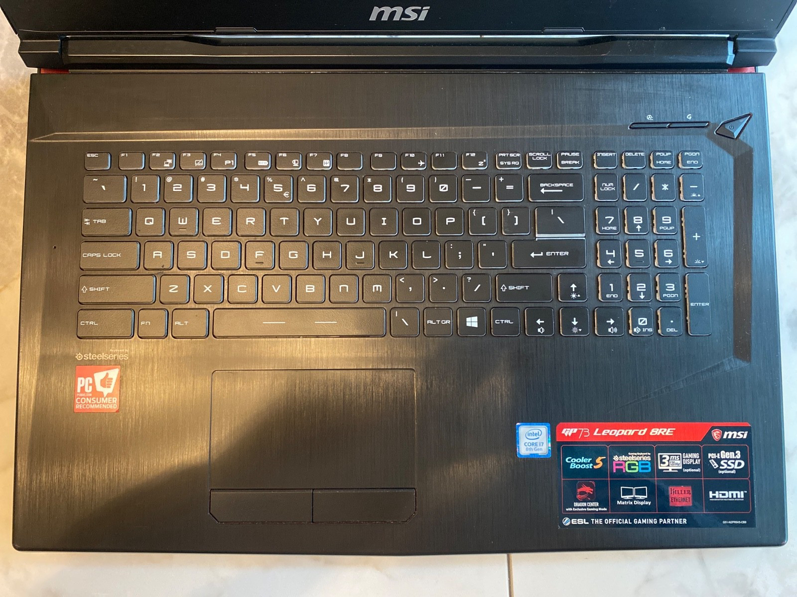 MSI GPU73 Leopard 8RE, Intel Core i7, NVIDIA GTX 1060