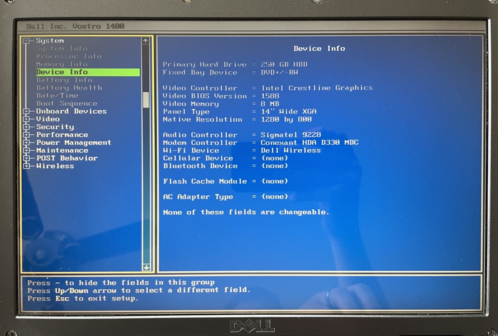 Dell Vostro 1400 Retro Windows XP Laptop w/batt, chrg. (36F1)