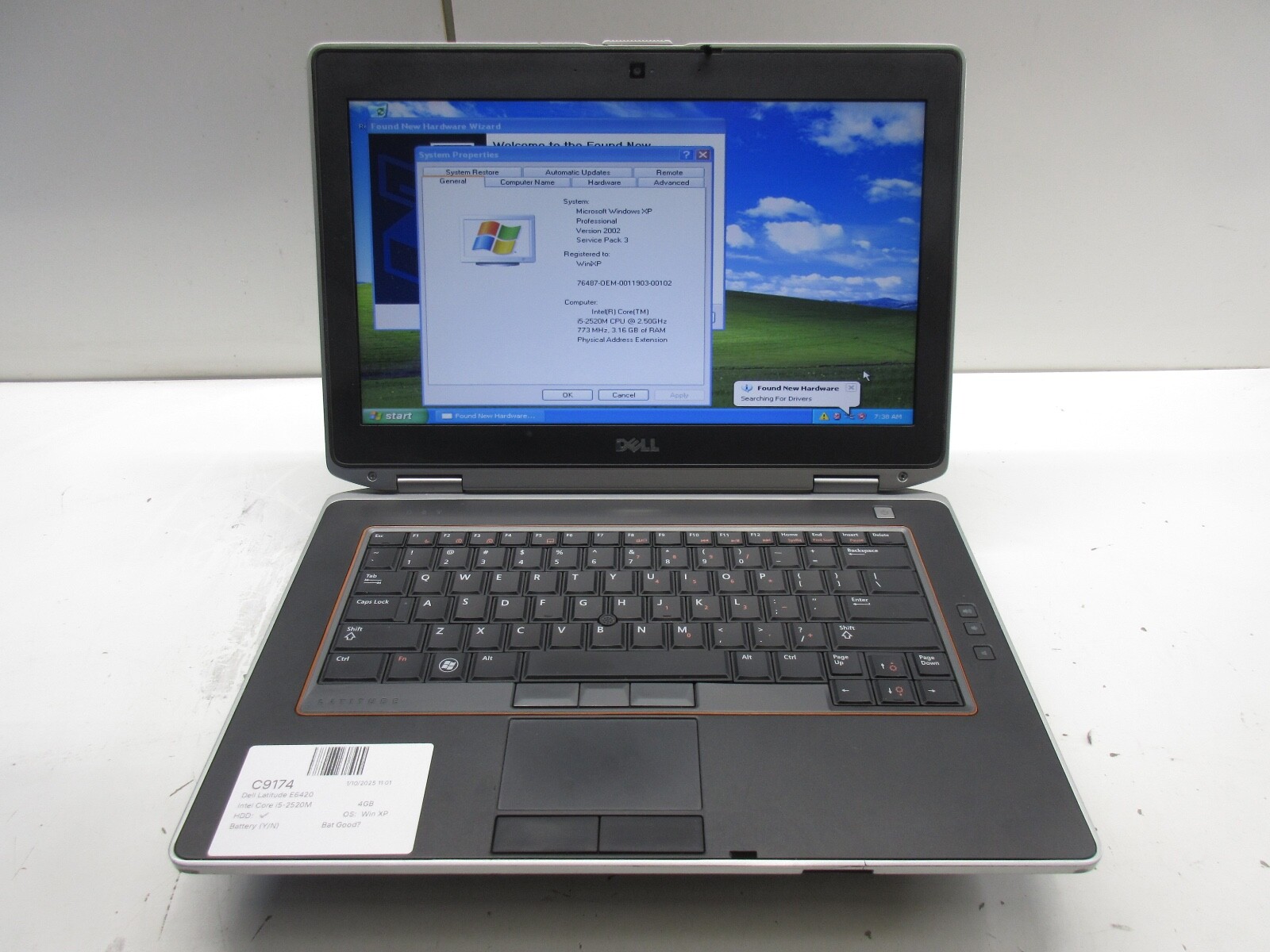 Dell Windows XP Laptop E6420/30 i5 2.4ghz 512 GB SSD DVDRW 14″ W/ Adapter