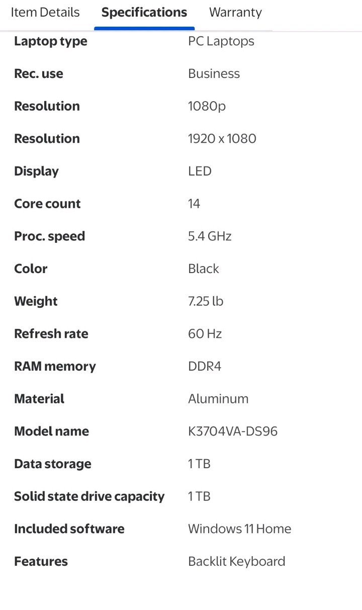 ASUS Vivobook 17.3″ ( 1TB SSD, Intel Core i9-13th, 2.6 GHz, 16GB) Laptop – Black