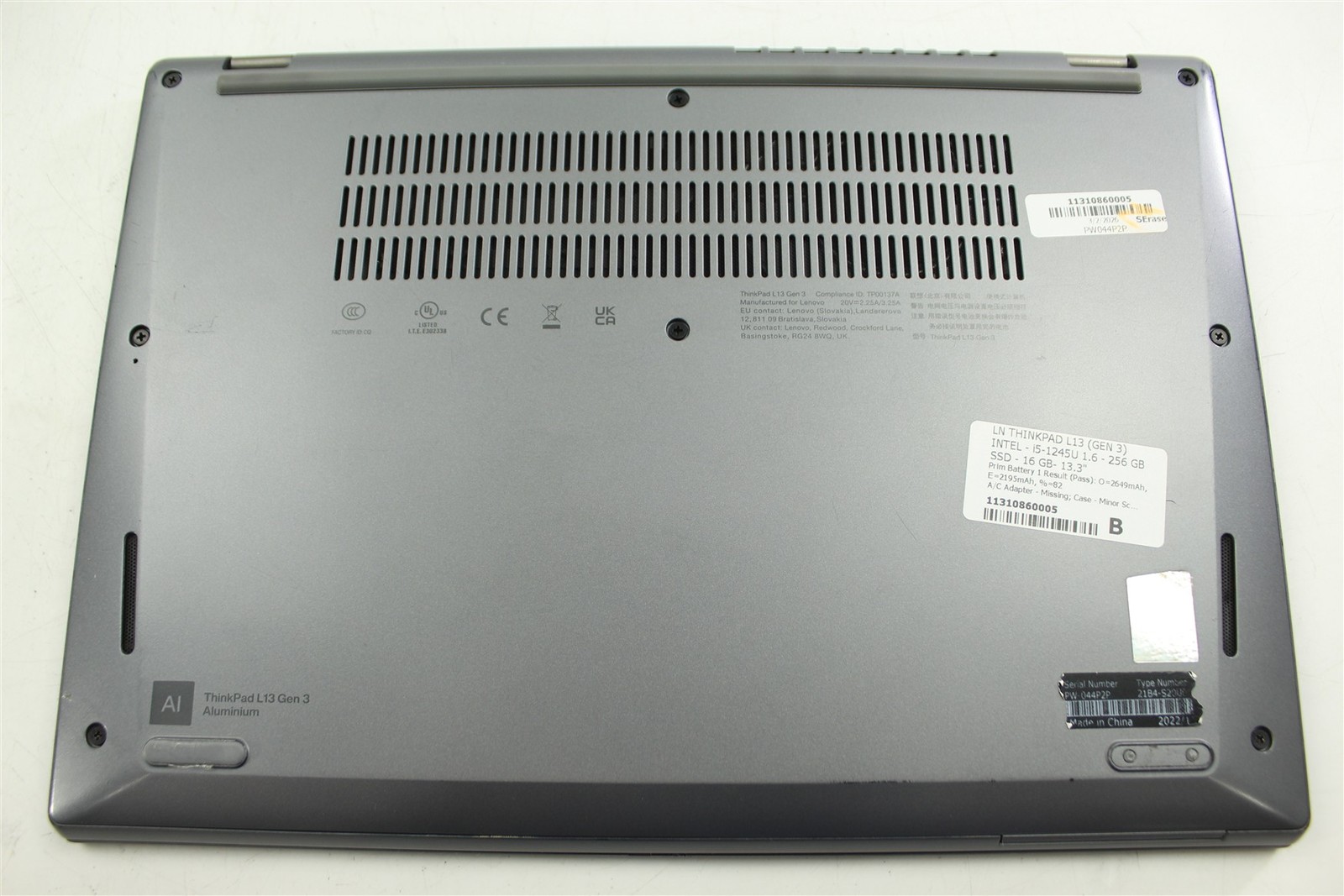 Lenovo ThinkPad L13 Gen 3 13.3″ i5-1245U 1.6GHz 256GB SSD 16GB RAM W11P