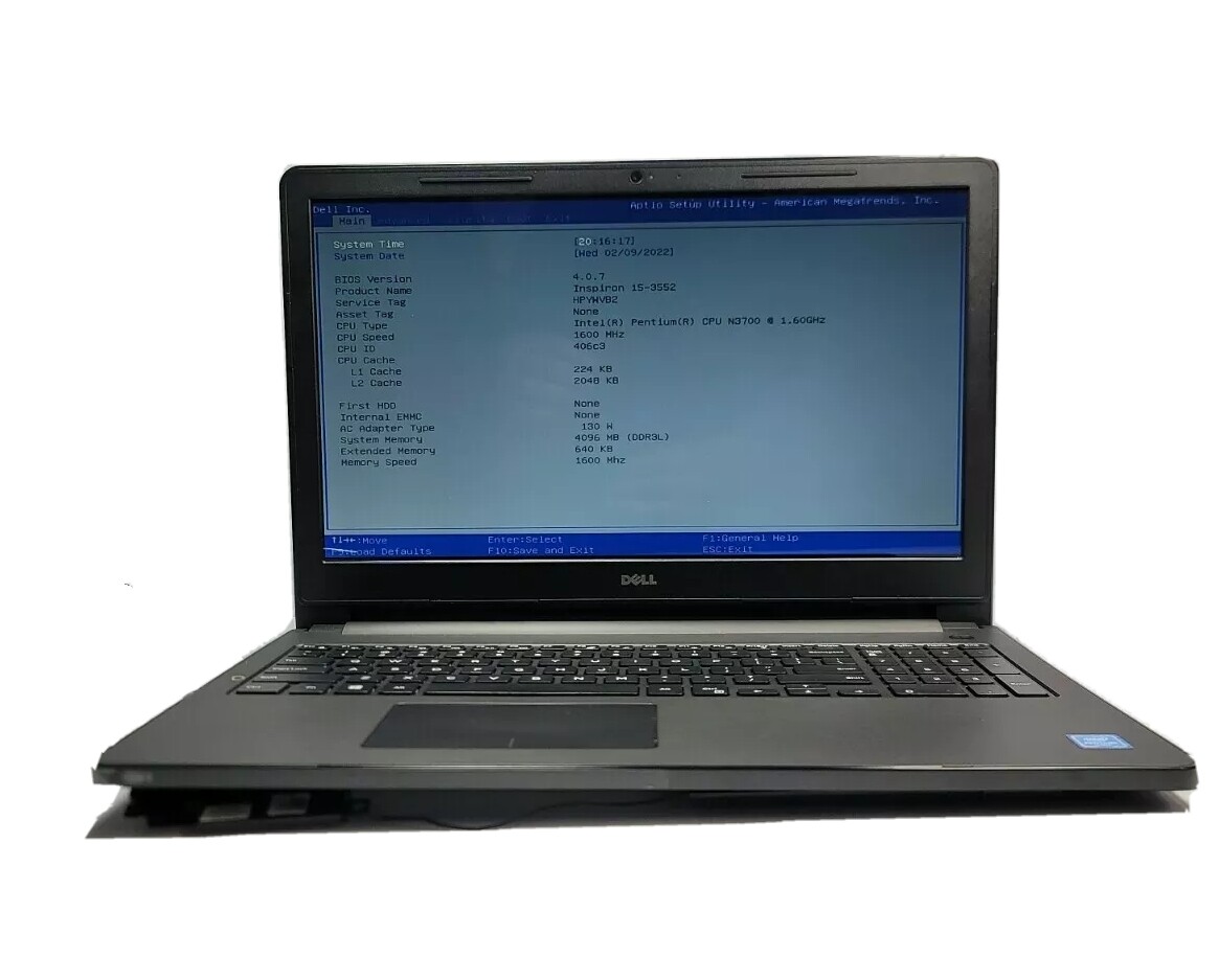 DELL Inspiron Laptop 15-3552 15.6″ Pentium N3700 1.60GHz 4GB