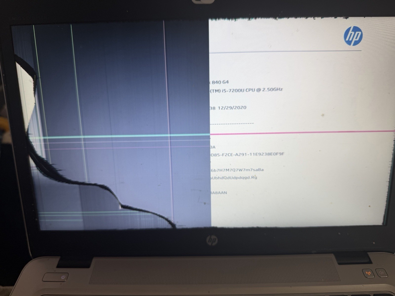 HP EliteBook 840 G4 Intel i5 7th gen No RAM NO HDD Batt included boots to BIOS