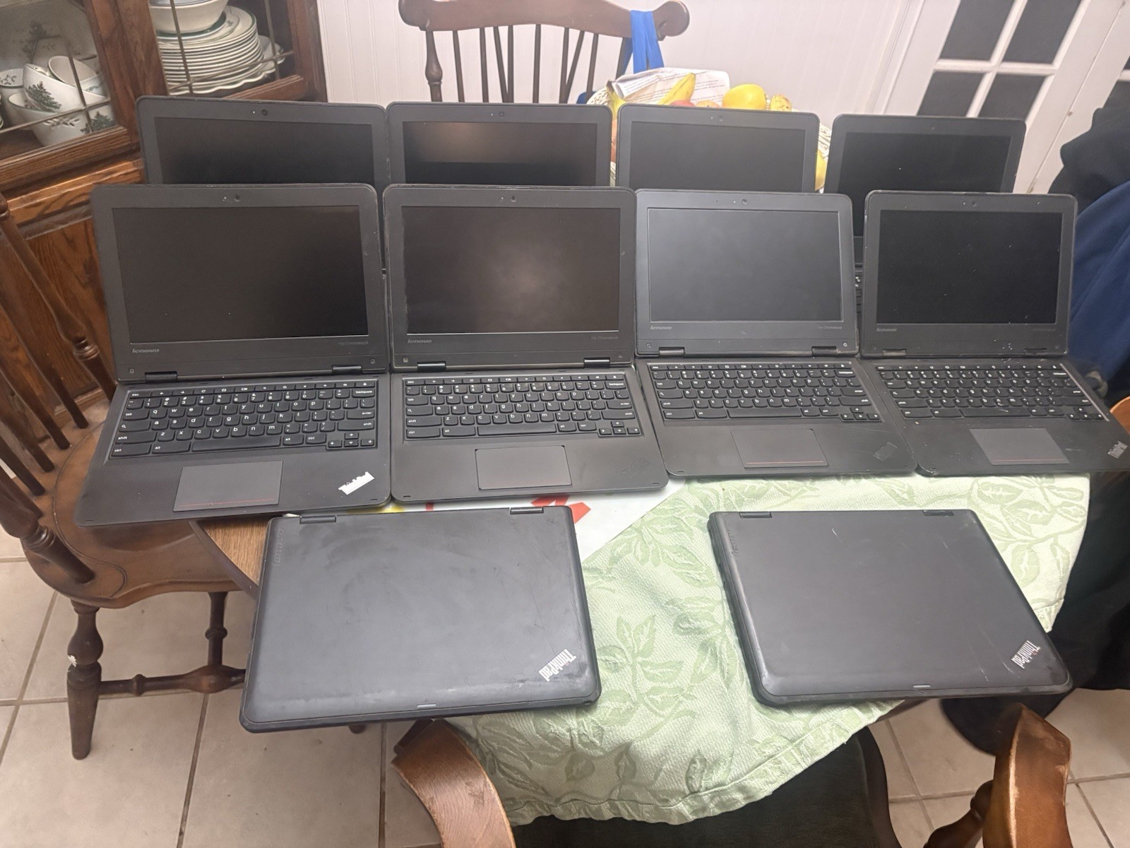 LOT OF 10 Lenovo ThinkPad 11e Chromebook Laptops UNTESTED AS IS. MAKE OFFER