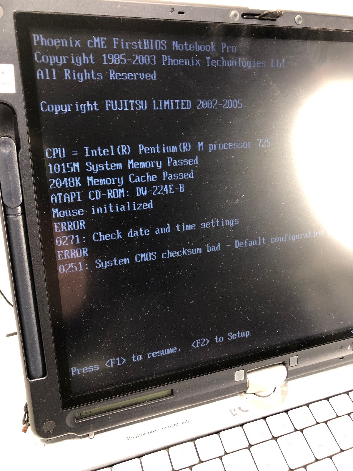 LOT Of 2 Fujitsu Lifebook T Series T4010 Tablet 1GB Ram No Hard drive