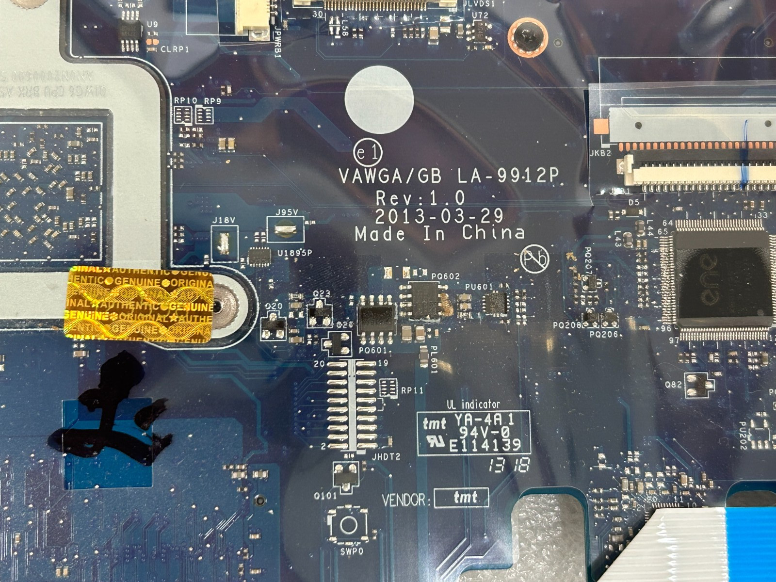 OEM LENOVO G505 Motherboard AMD E1-2100 APU W/RADEON HD Graphics 1.0 LA-9912P