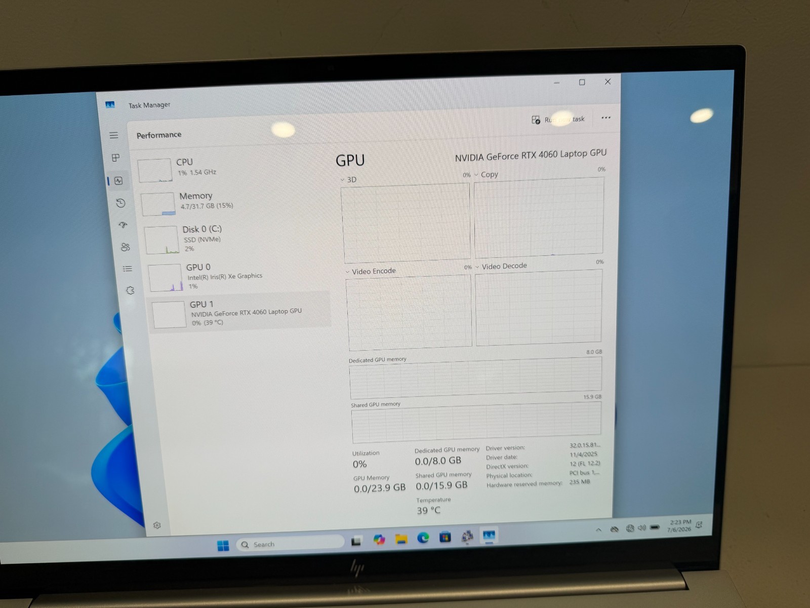 HP Envy 16 OLED Touch i9-13900H RTX 4060 32GB 1TB SSD 120Hz 16″ Win 11