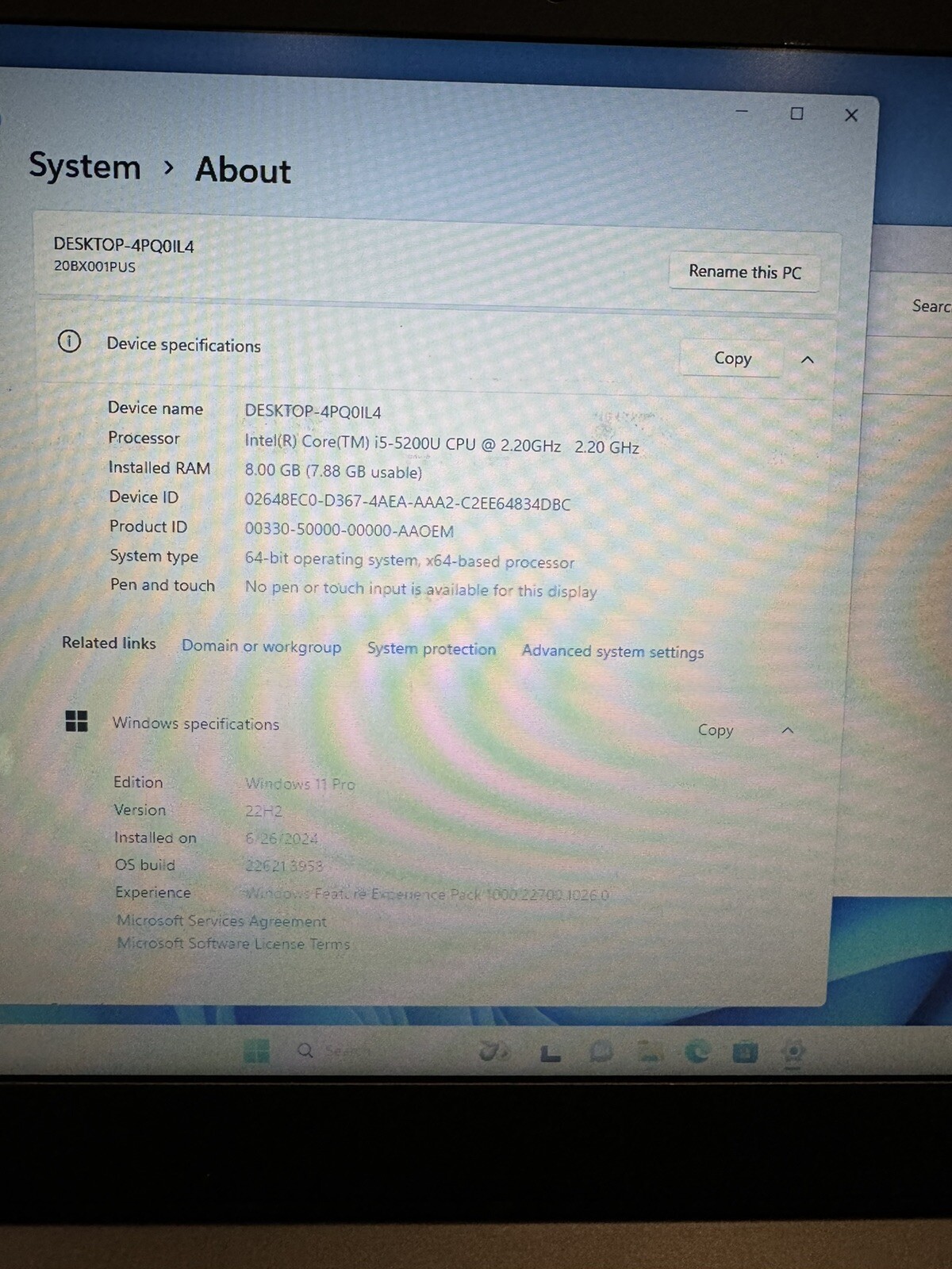 Lenovo ThinkPad T450s Laptop Core i5-5200U @ 2.20GHz 8GB RAM 500GB HHD Win11pro