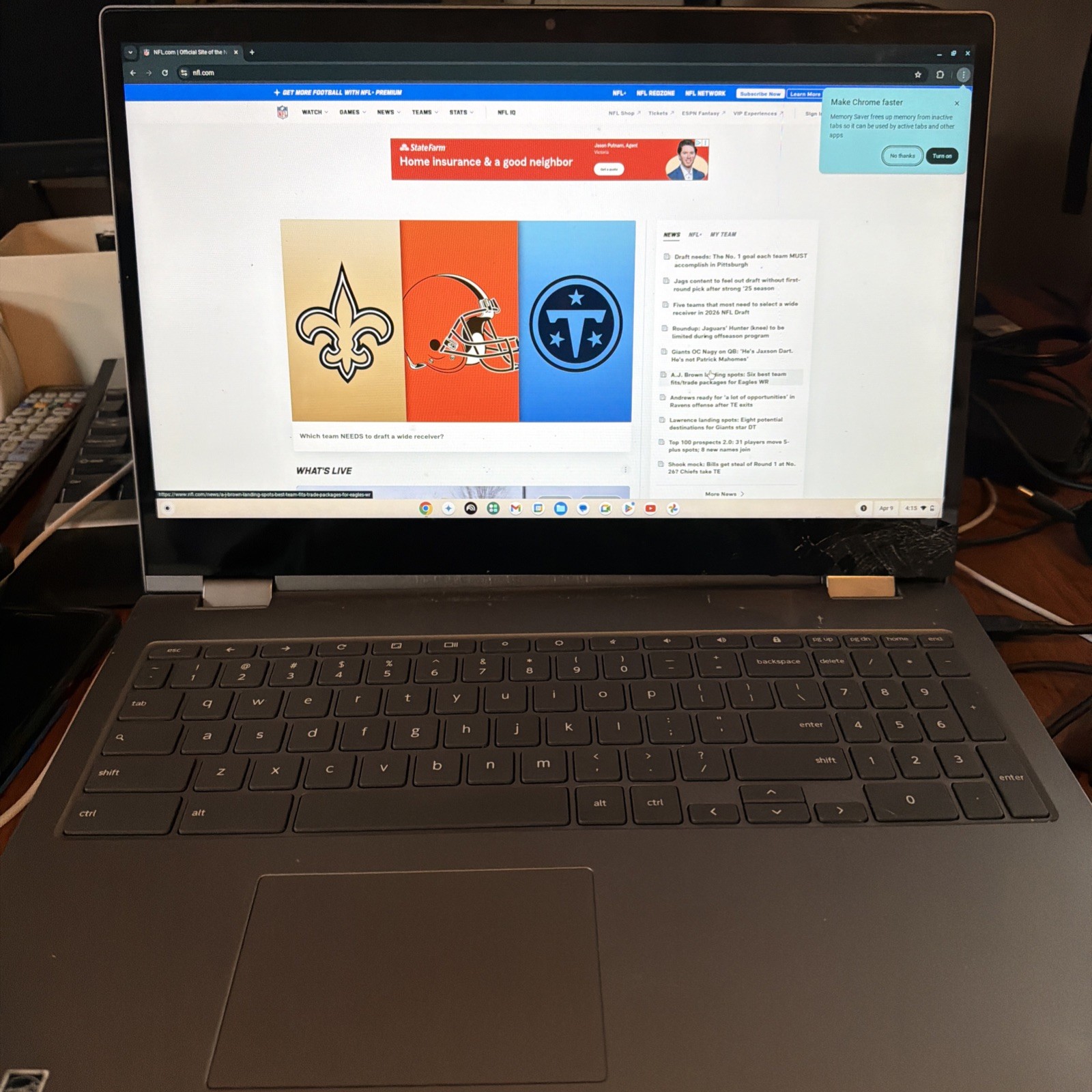 Lenovo Yoga C630 Chromebook 15.6″ Intel Core i3 8th Gen For Parts Or Repair