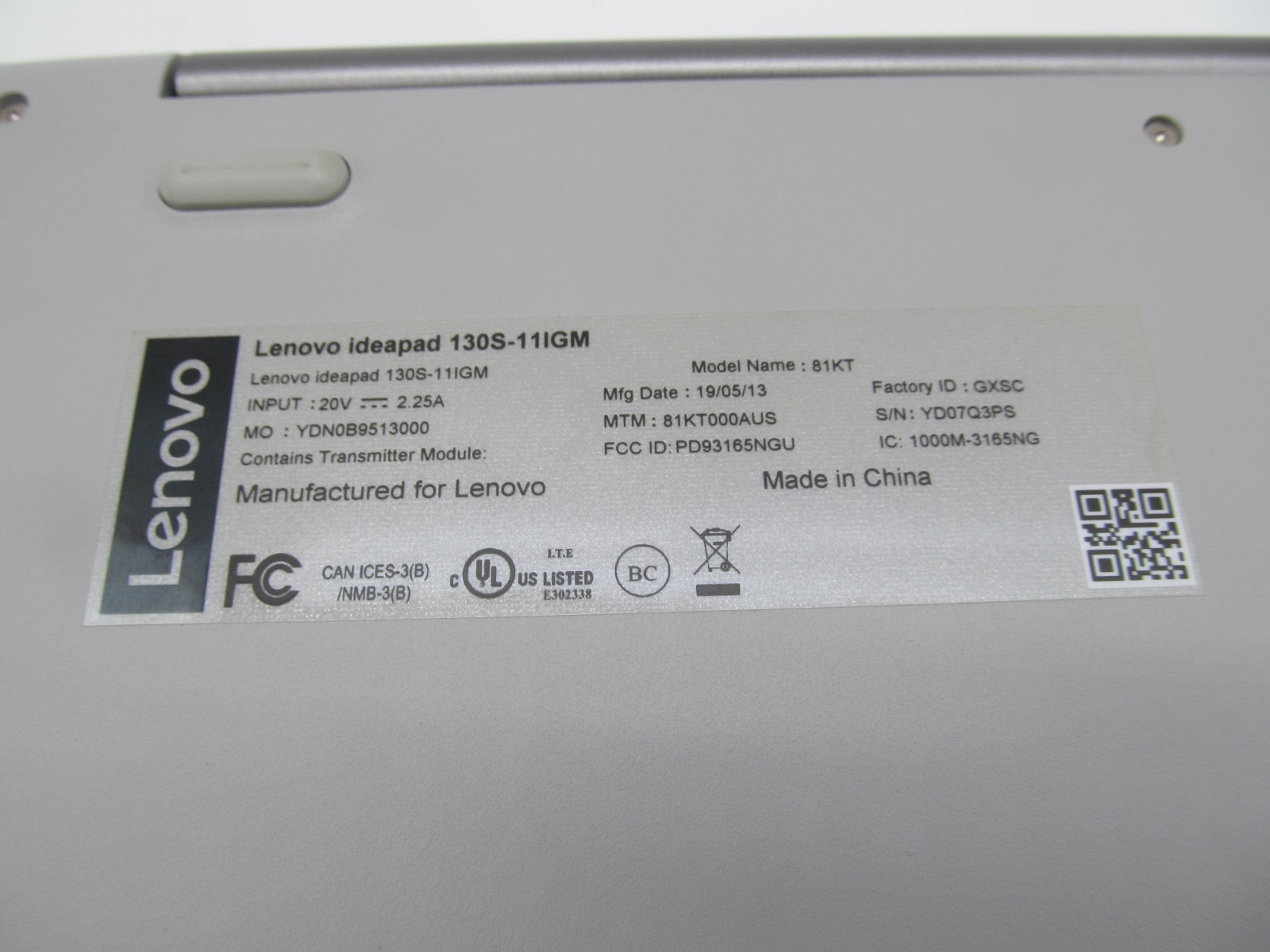 Lenovo IdeaPad 130S-11IGM 11.6″ – Intel – 4GB RAM – 64GB – for parts or repair